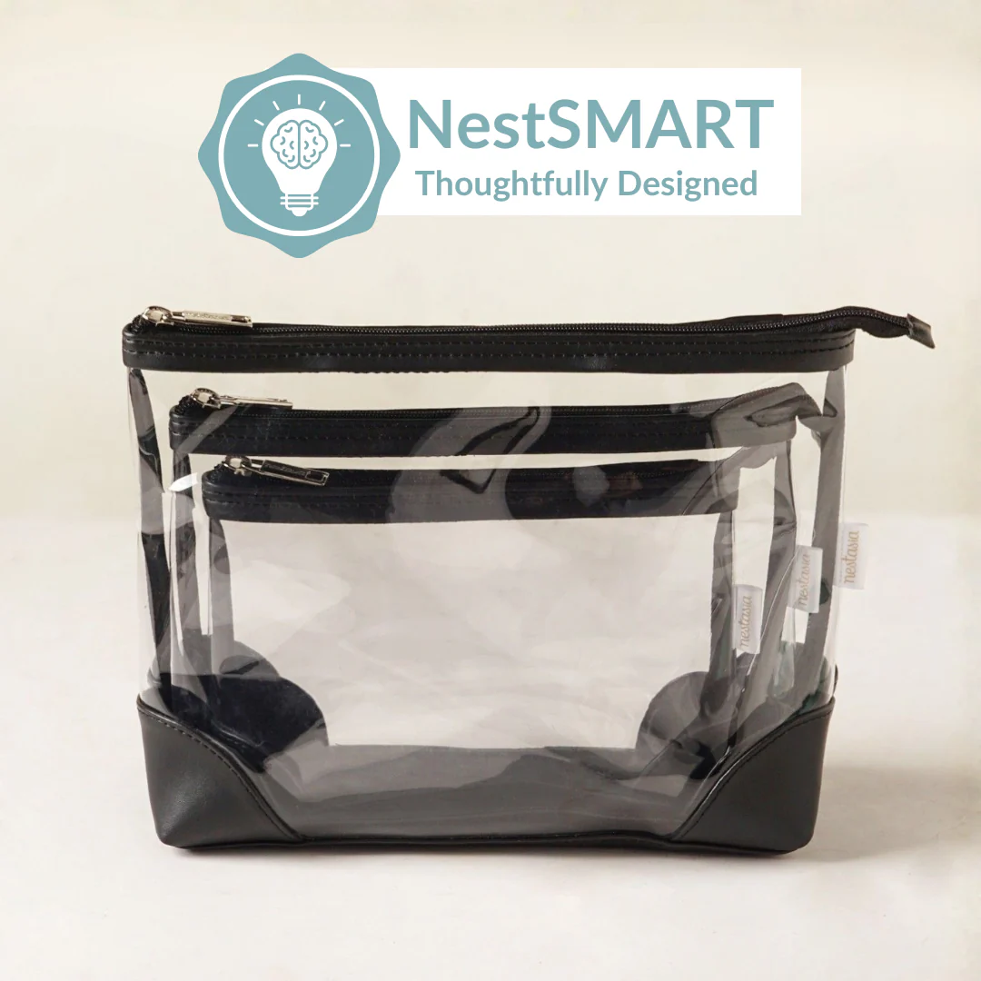 Classic Travel Pouch Set Of 3 Black - Image 5