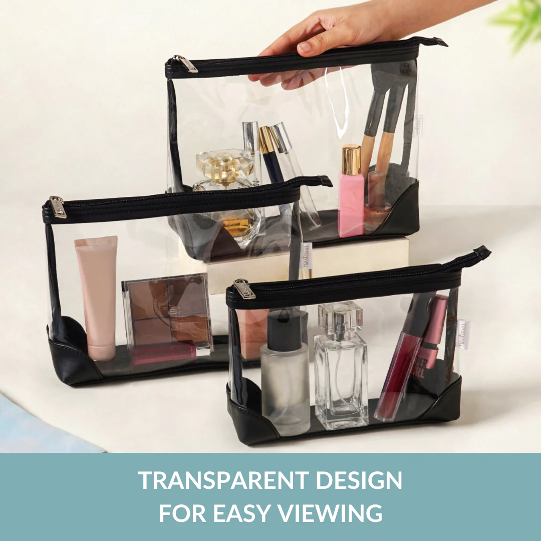Classic Travel Pouch Set Of 3 Black - Image 6