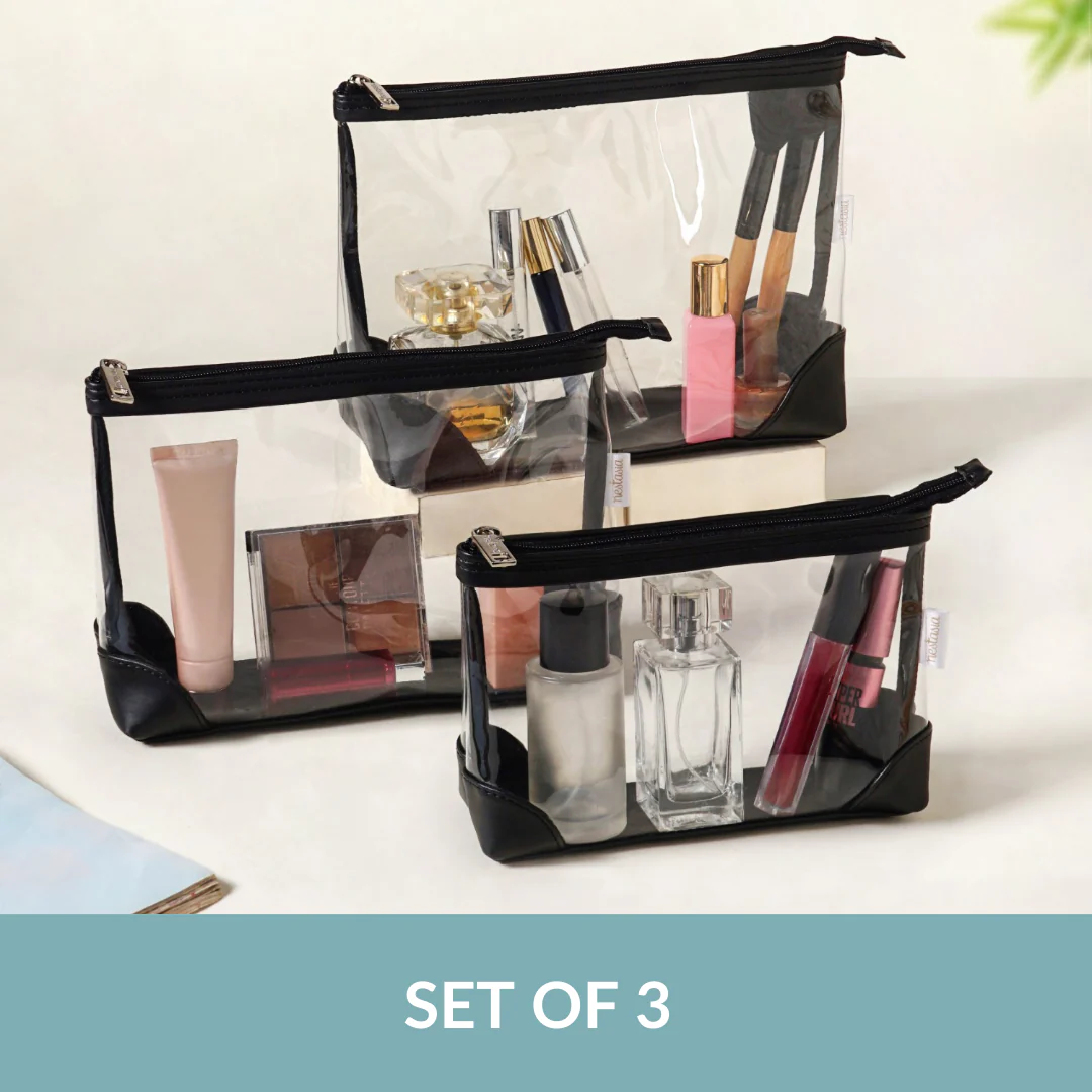 Classic Travel Pouch Set Of 3 Black - Image 9