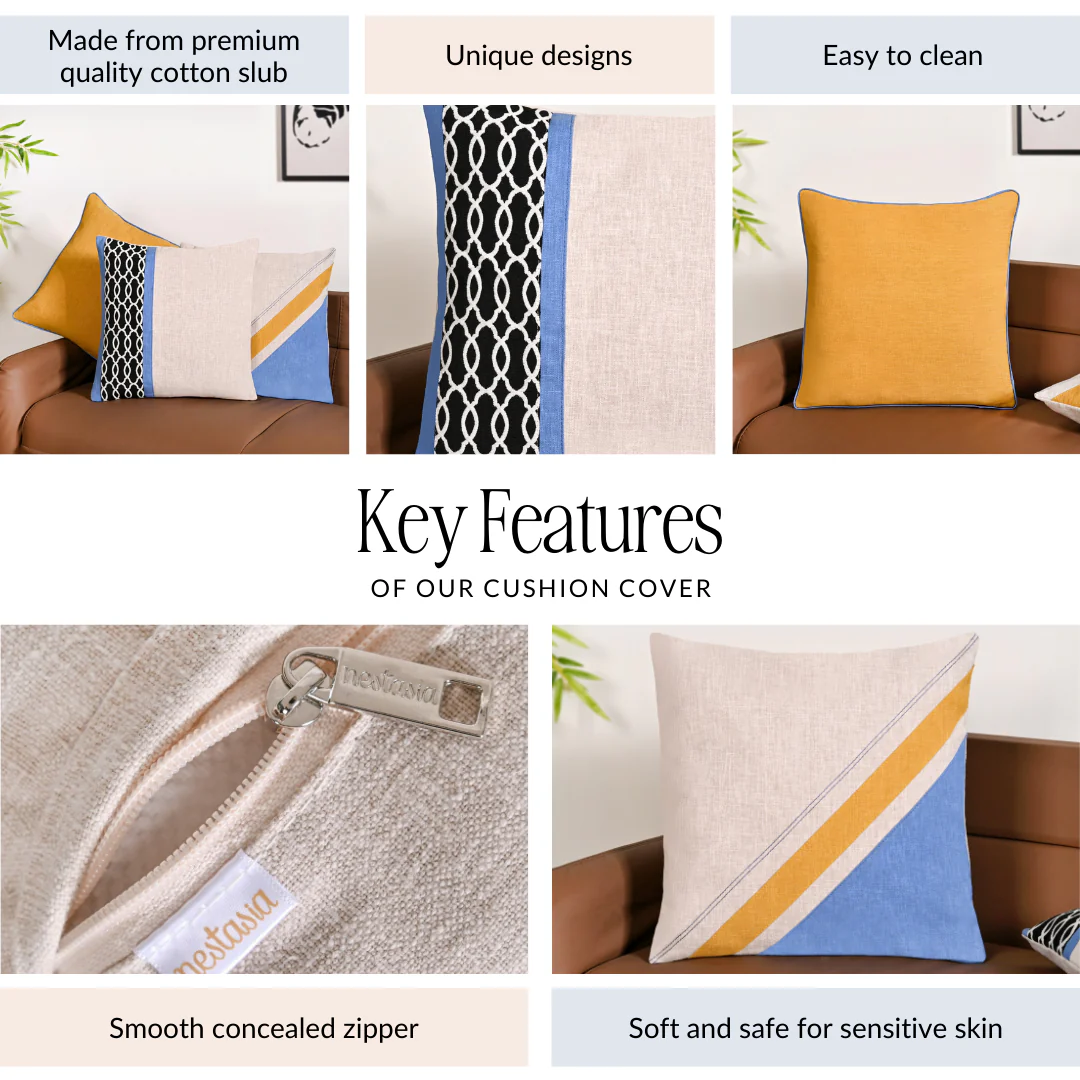 Coastal Contrast Cushion Cover Set Of 3 40x40cm - Image 4