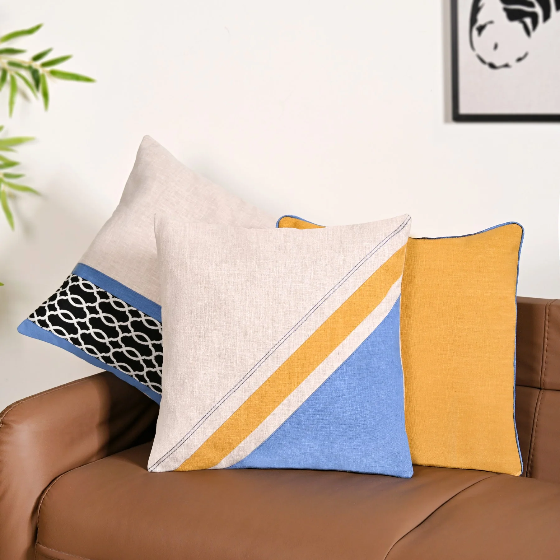 Coastal Contrast Cushion Cover Set Of 3 40x40cm - Image 8