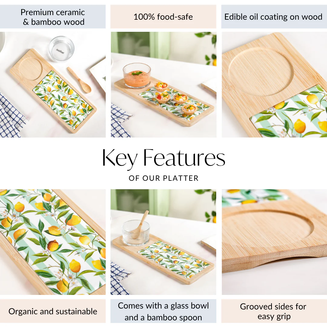 Amalfi Lemon Serving Platter With Bowl And Spoon Set Of 3 - Image 5