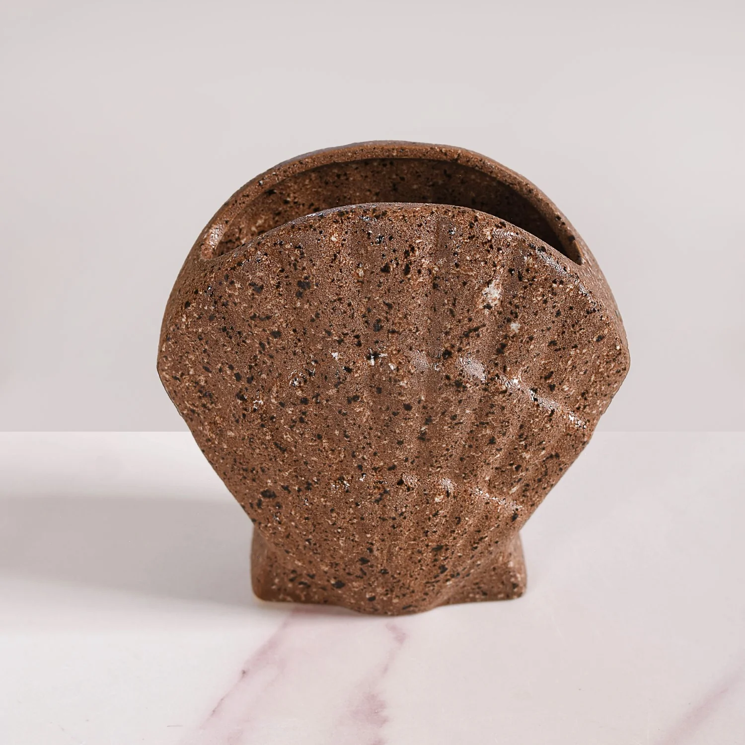 Coastal Shell Stoneware Bath Set Of 2 Brown - Image 8
