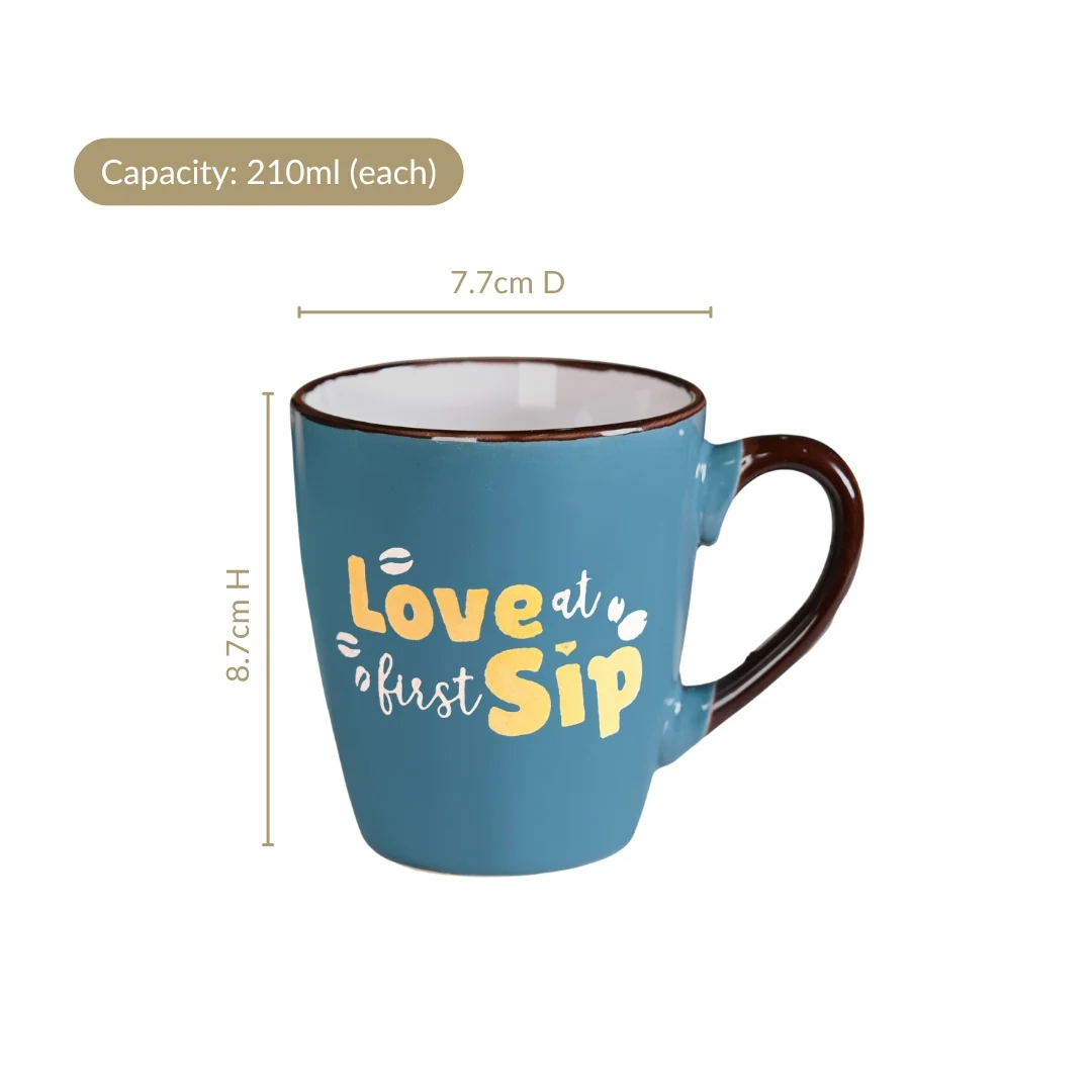 Coffee Quotes Ceramic Mug Set Of 4 210ml - Image 3