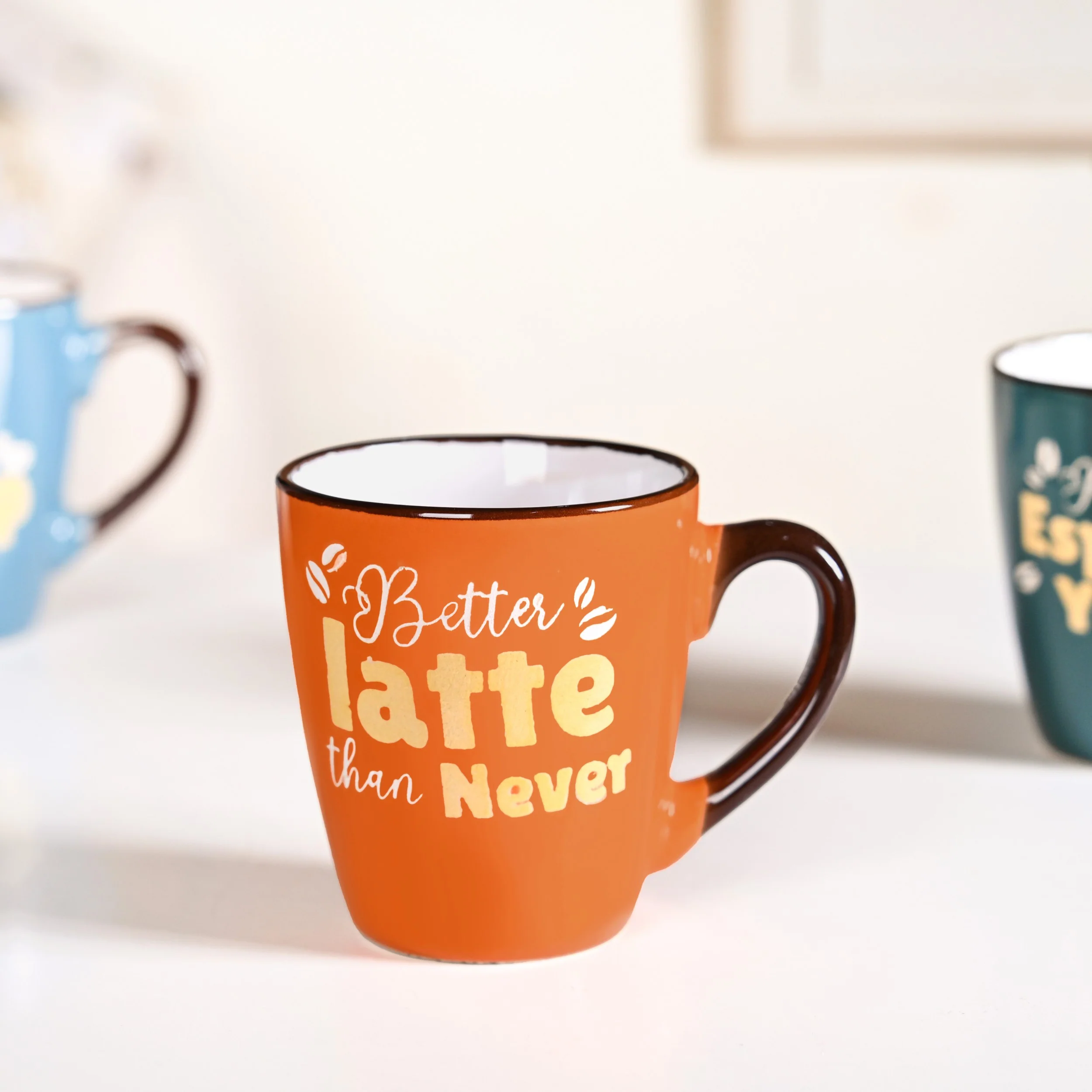 Coffee Quotes Ceramic Mug Set Of 4 210ml - Image 5