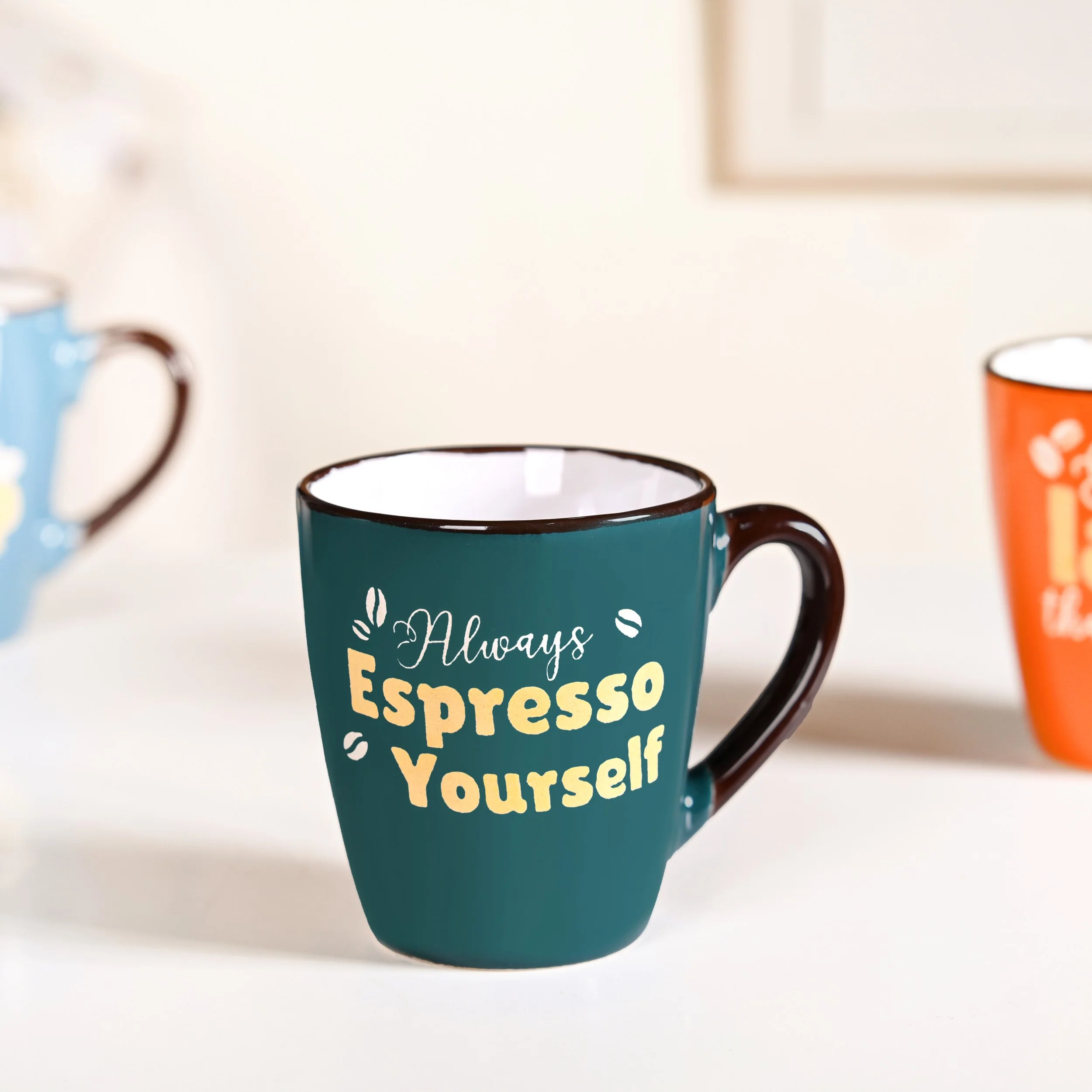 Coffee Quotes Ceramic Mug Set Of 4 210ml - Image 7