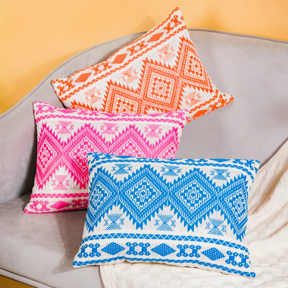 Colour Pop Boho Woven Cushion Cover Set Of 3 - Image 9