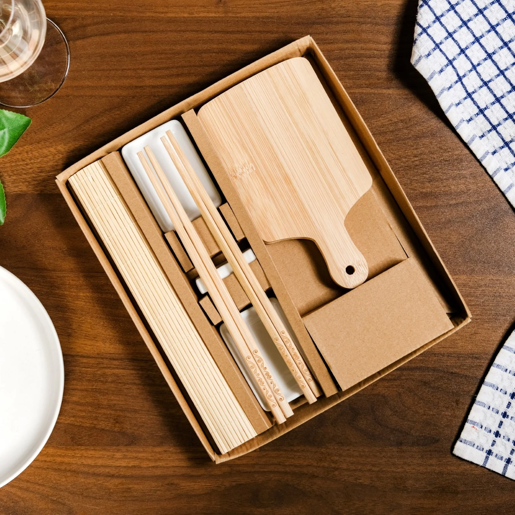 Complete Sushi Set With Rolling Mat And Bamboo Chopsticks Set Of 9 - Image 7