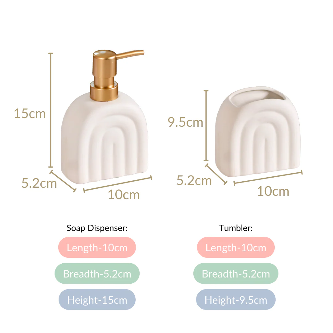 Contemporary Arches Bathroom Set Of 2 Matte White - Image 4
