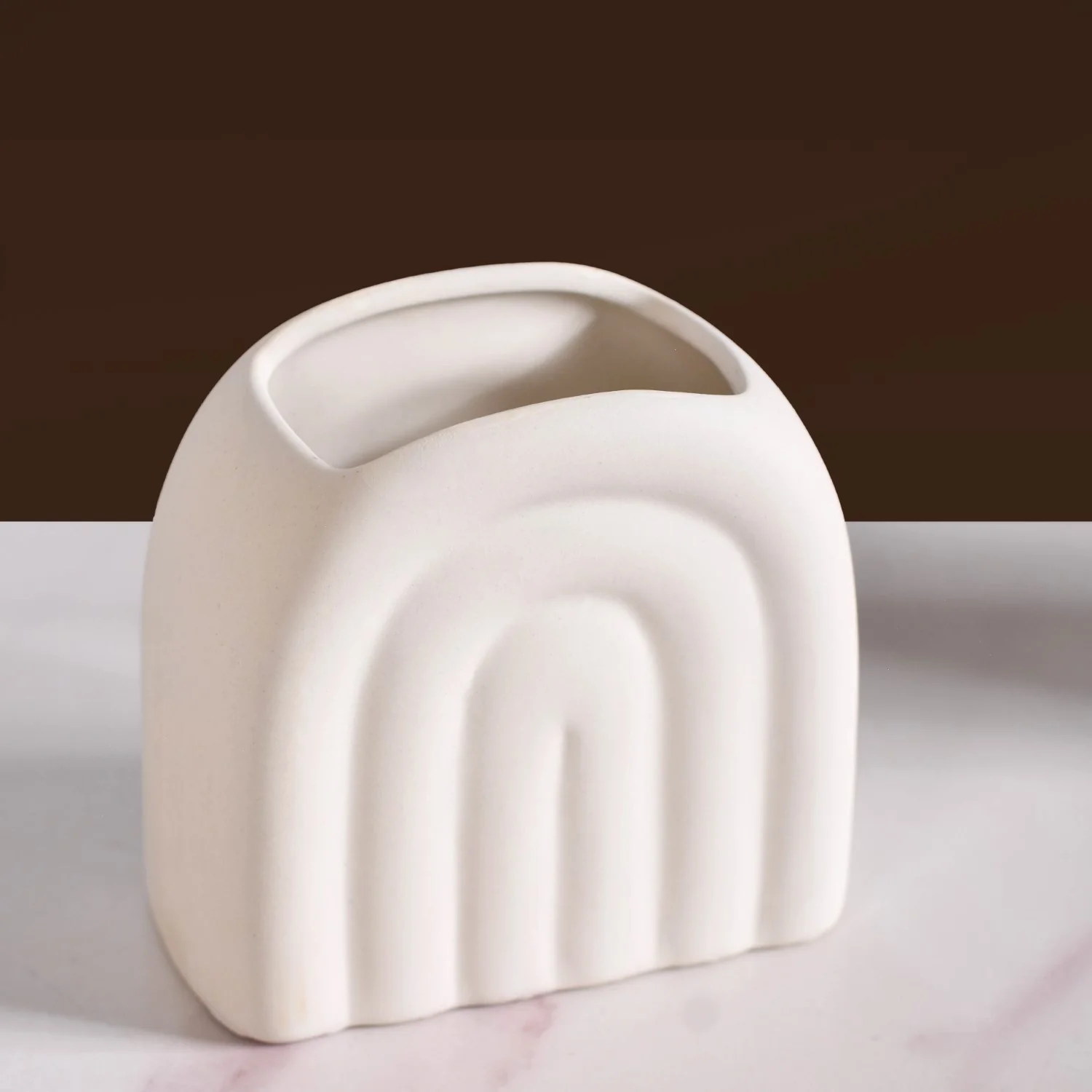 Contemporary Arches Bathroom Set Of 2 Matte White - Image 9