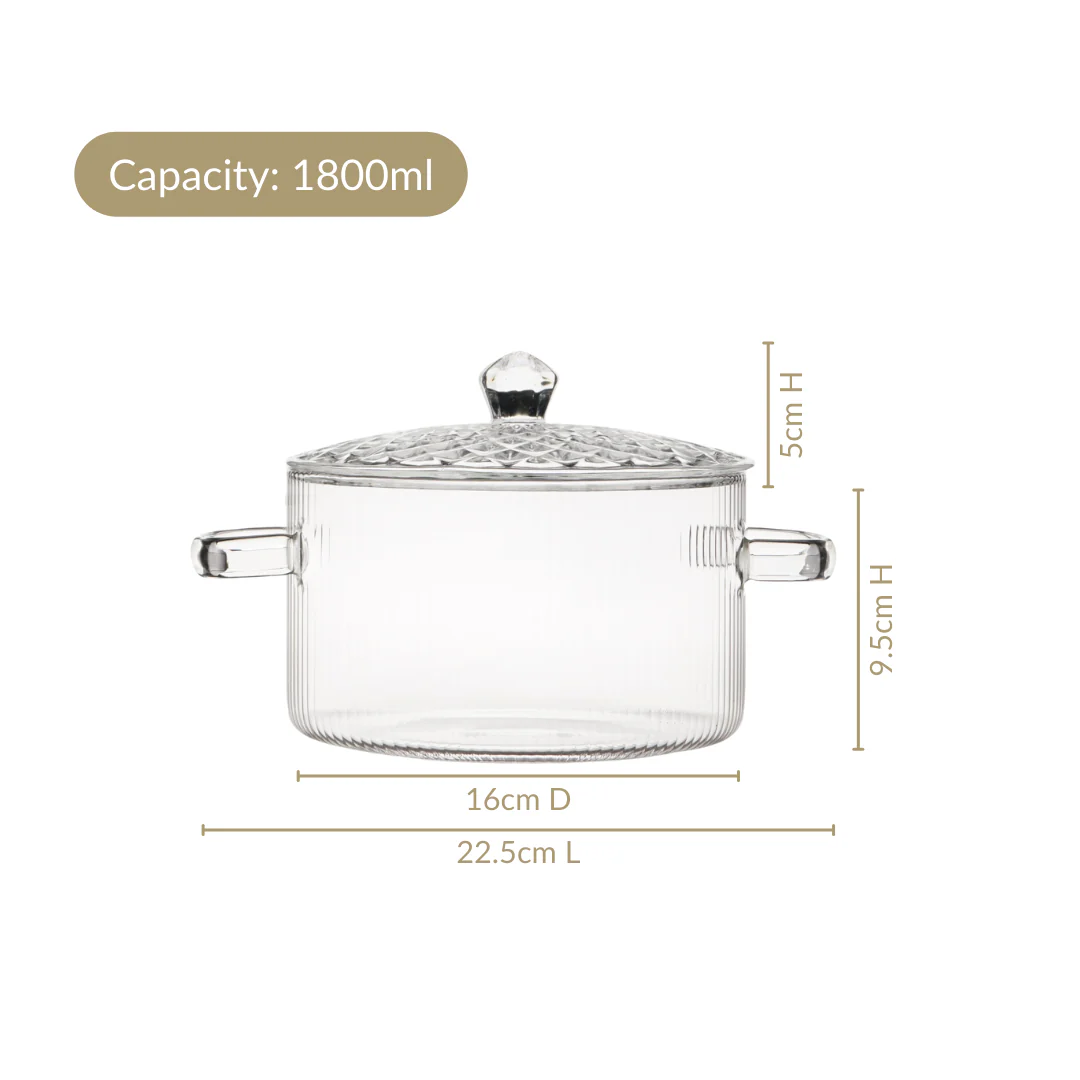 Cooking Pot With Embossed Lid 1800ml - Image 4