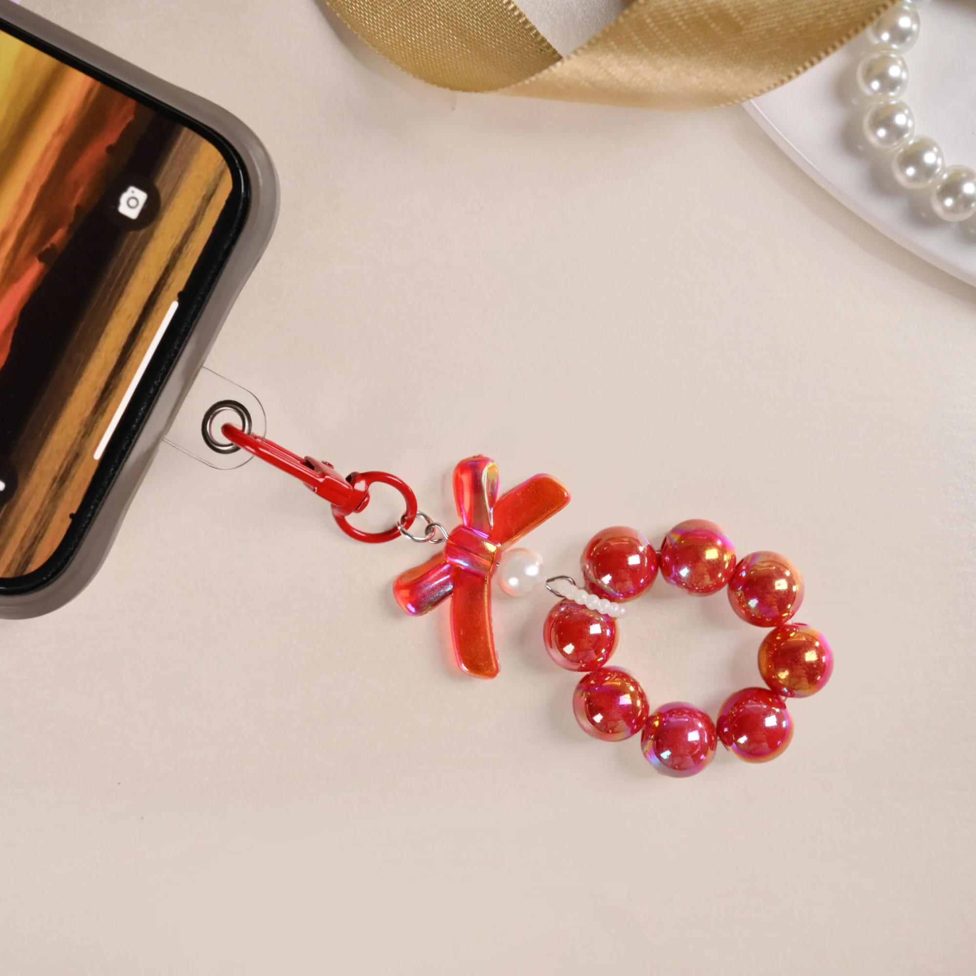 Crimson Glimmer Cute Keychain - Image 8