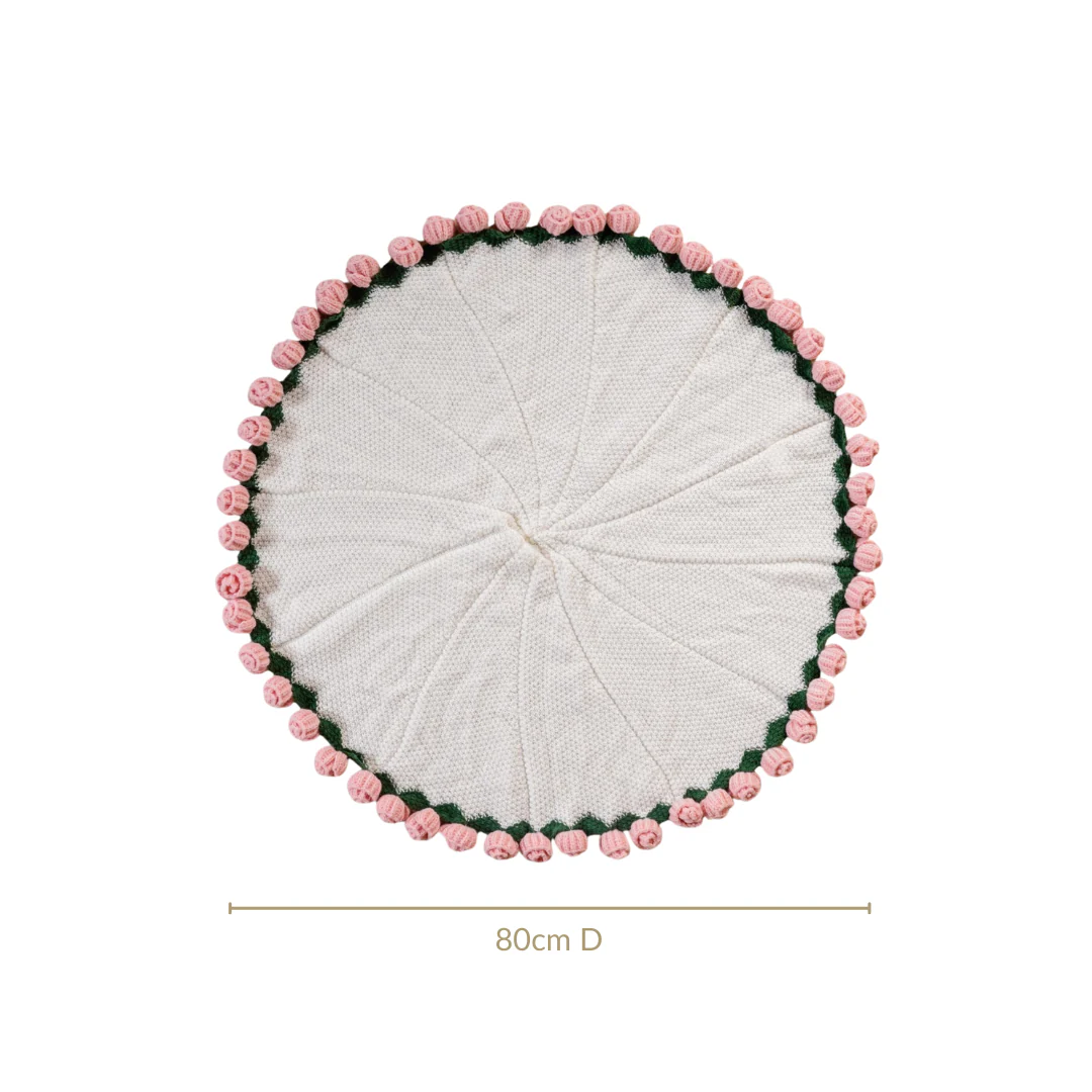 Crochet Flower Bouquet Throw Pink 80cm - Image 4