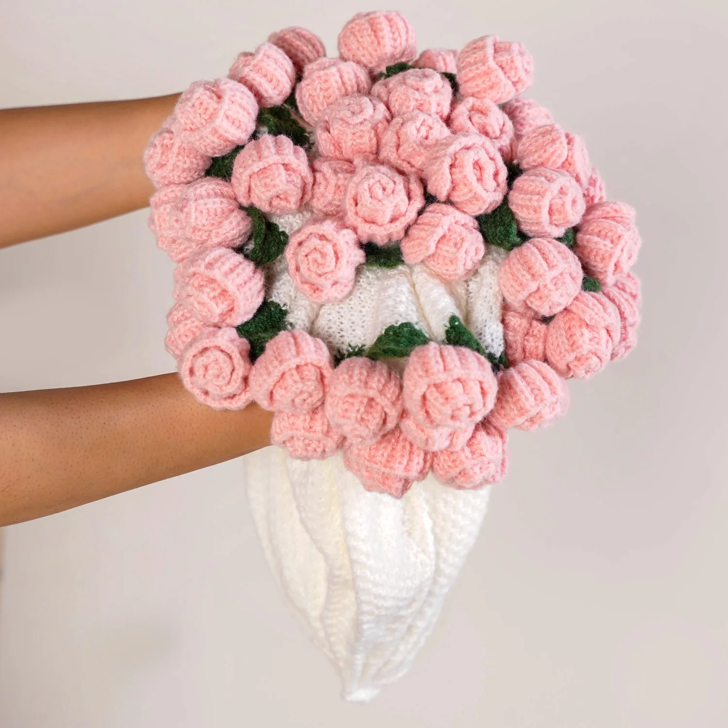Crochet Flower Bouquet Throw Pink 80cm - Image 6
