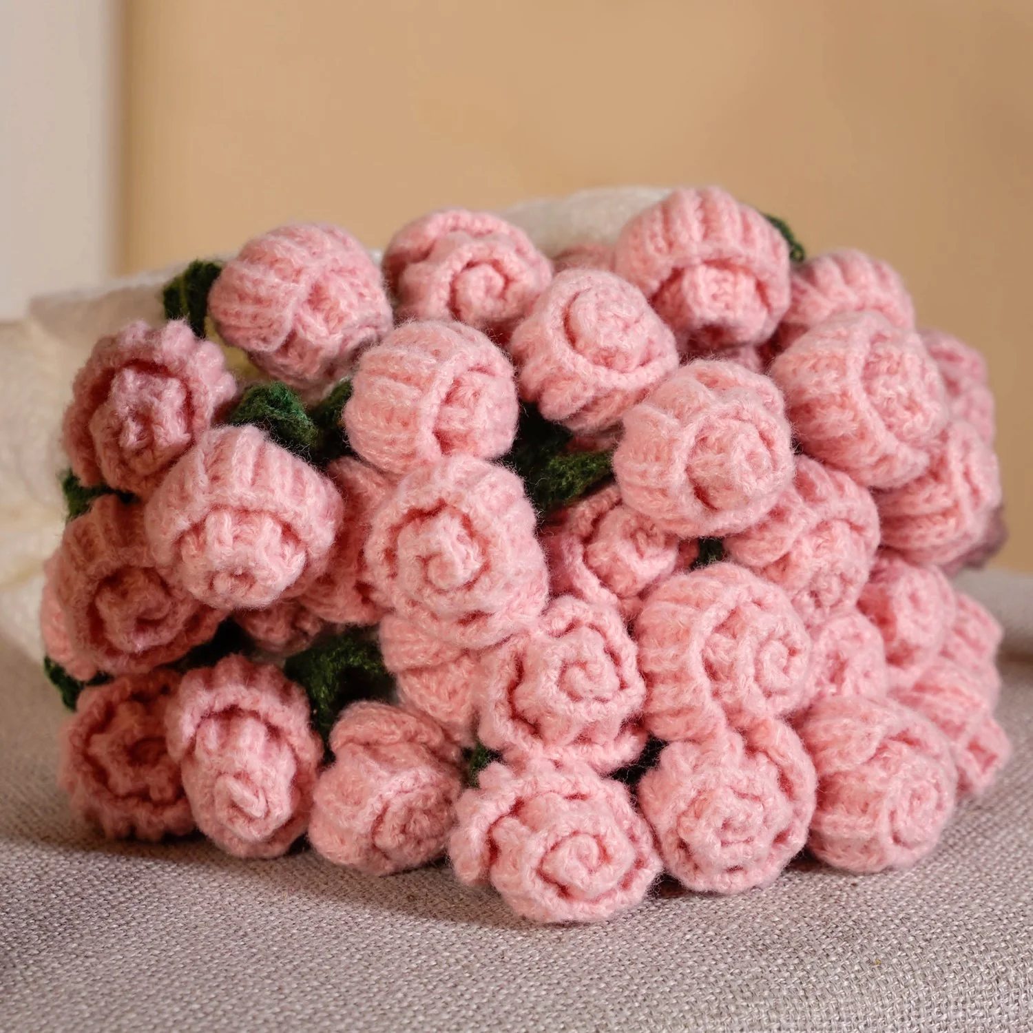 Crochet Flower Bouquet Throw Pink 80cm - Image 7