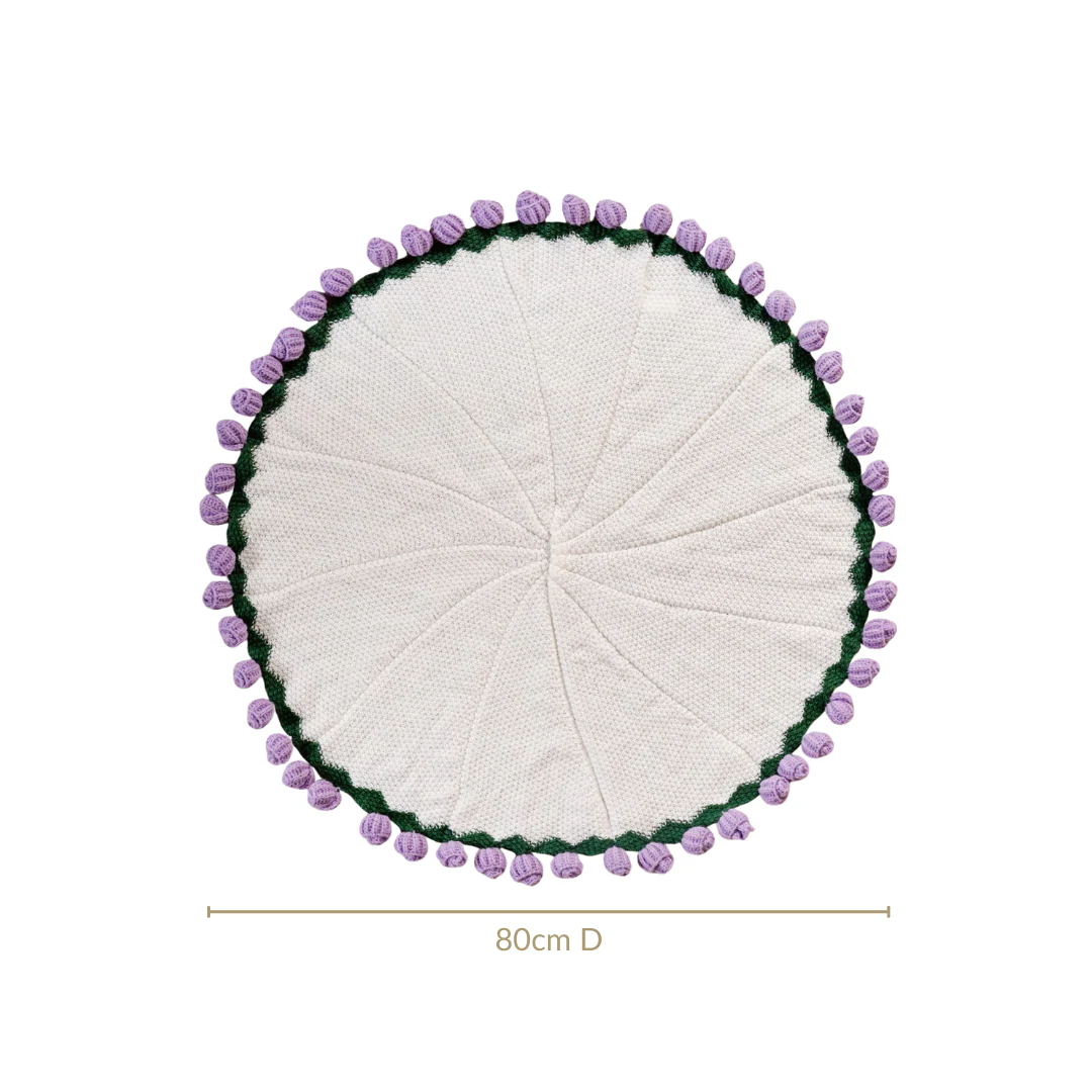 Crochet Flower Bouquet Throw Purple 80cm - Image 4