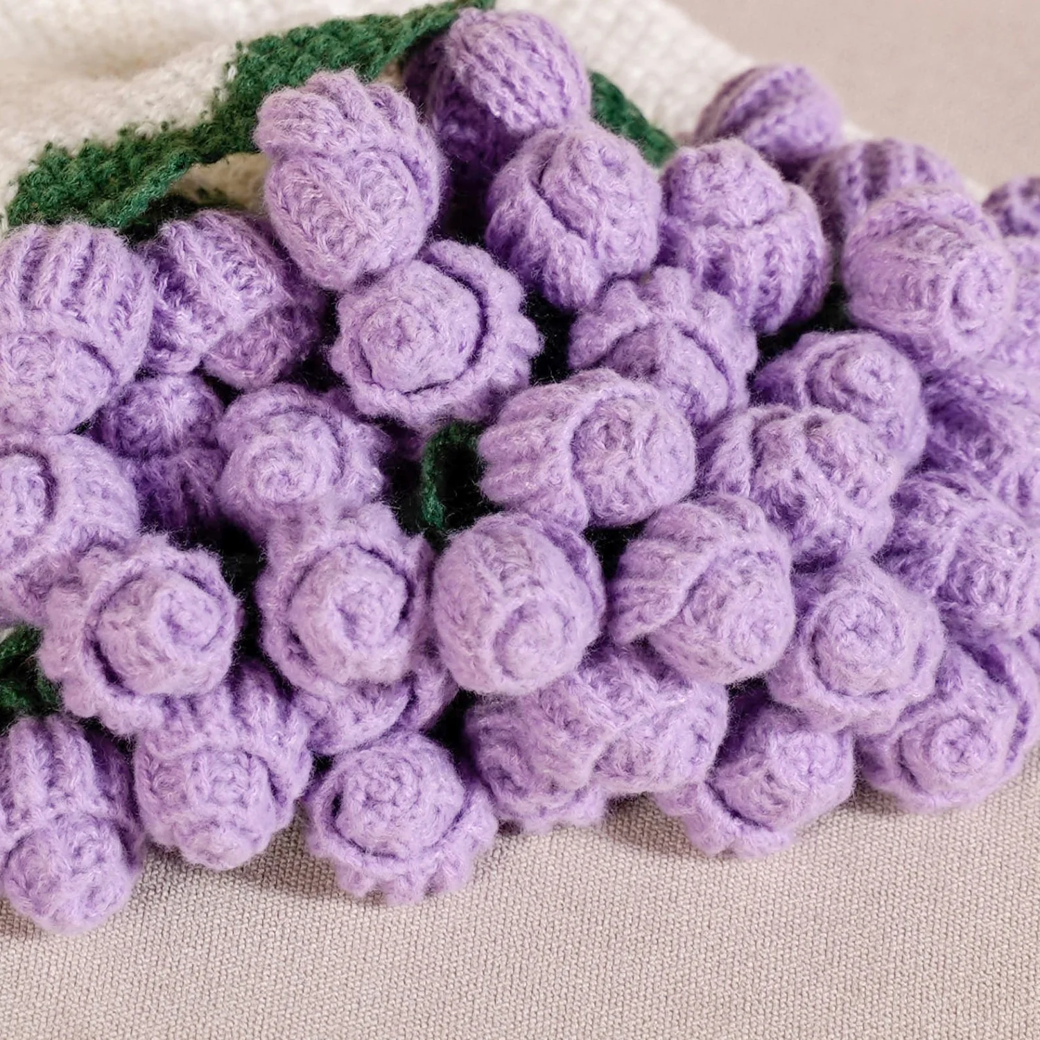 Crochet Flower Bouquet Throw Purple 80cm - Image 6