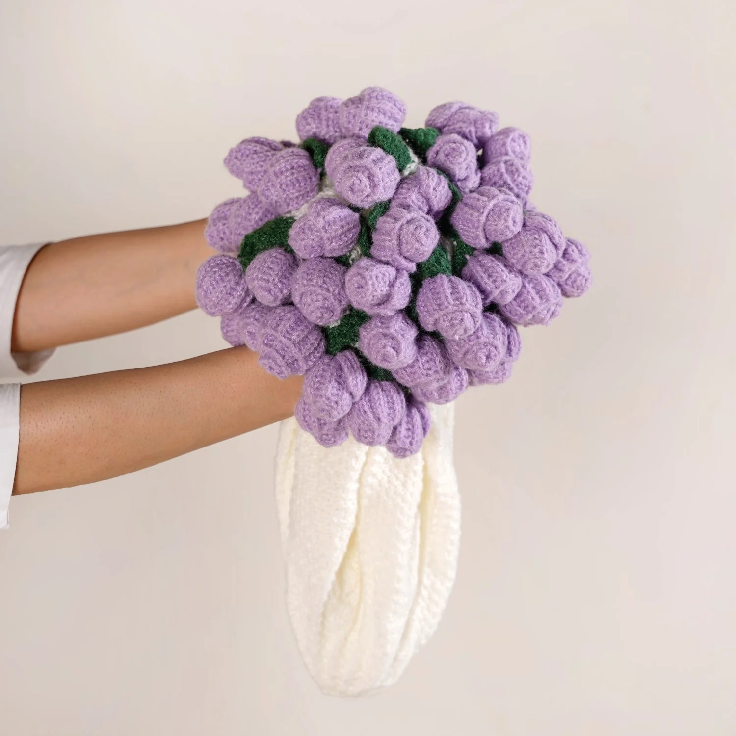 Crochet Flower Bouquet Throw Purple 80cm - Image 7