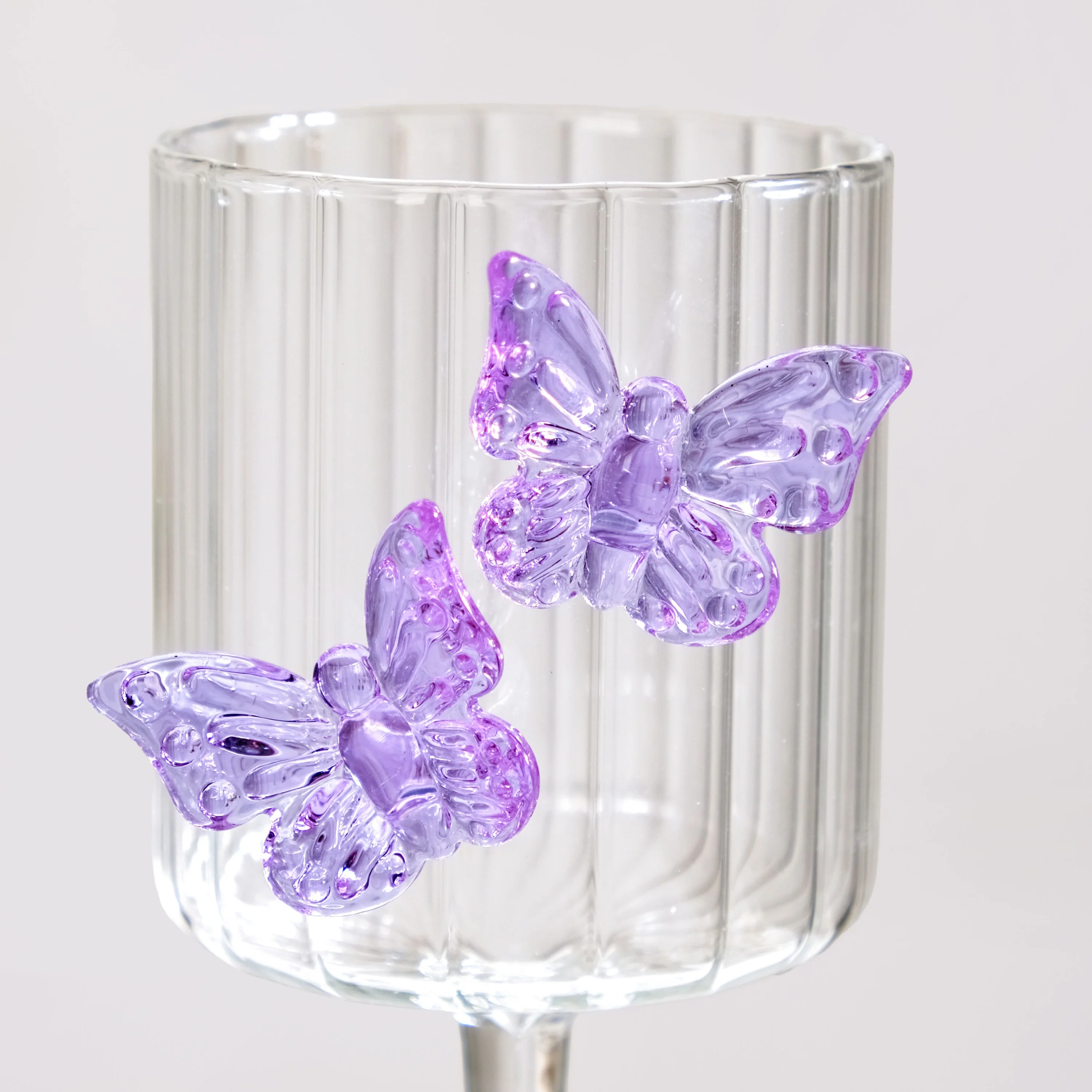 Crystal 3D Butterfly Wine Glass Lavender 250ml - Image 9
