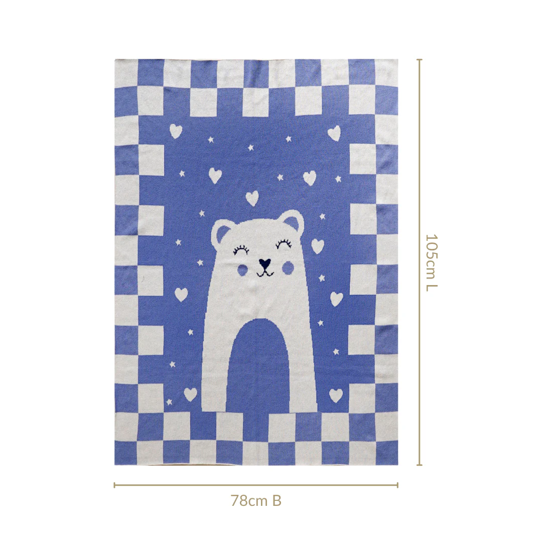 Cuddle Bear Knitted Cotton Throw Blanket For Toddlers 105x78cm - Image 3
