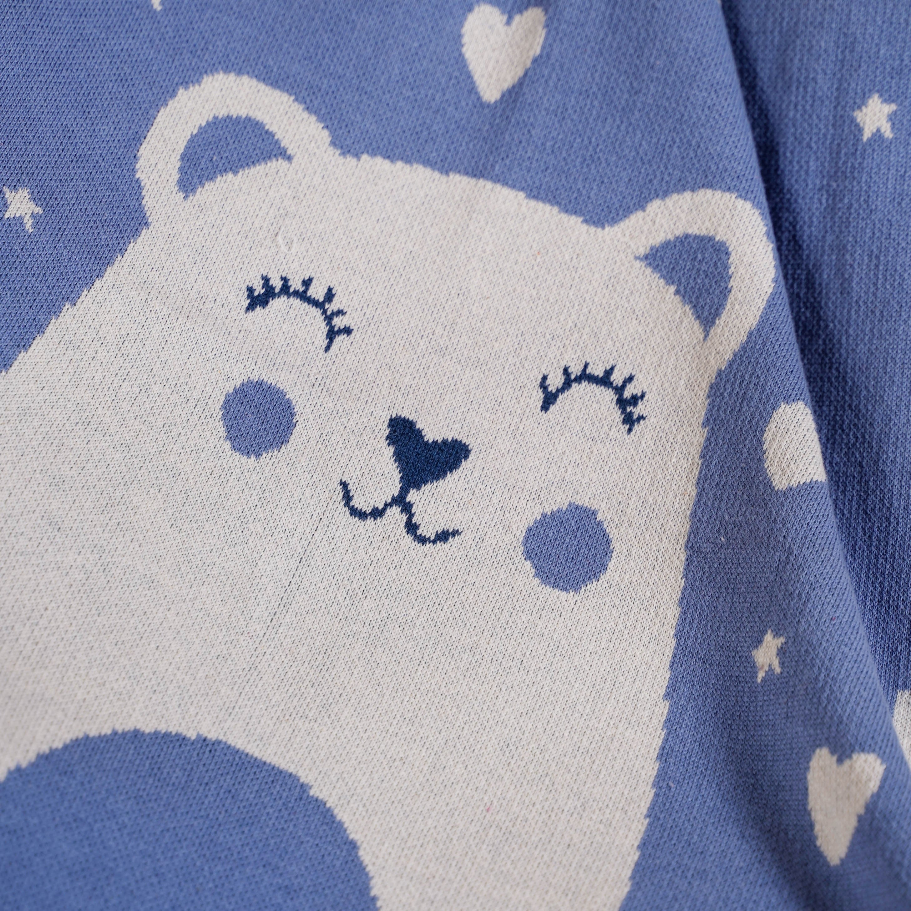Cuddle Bear Knitted Cotton Throw Blanket For Toddlers 105x78cm - Image 6