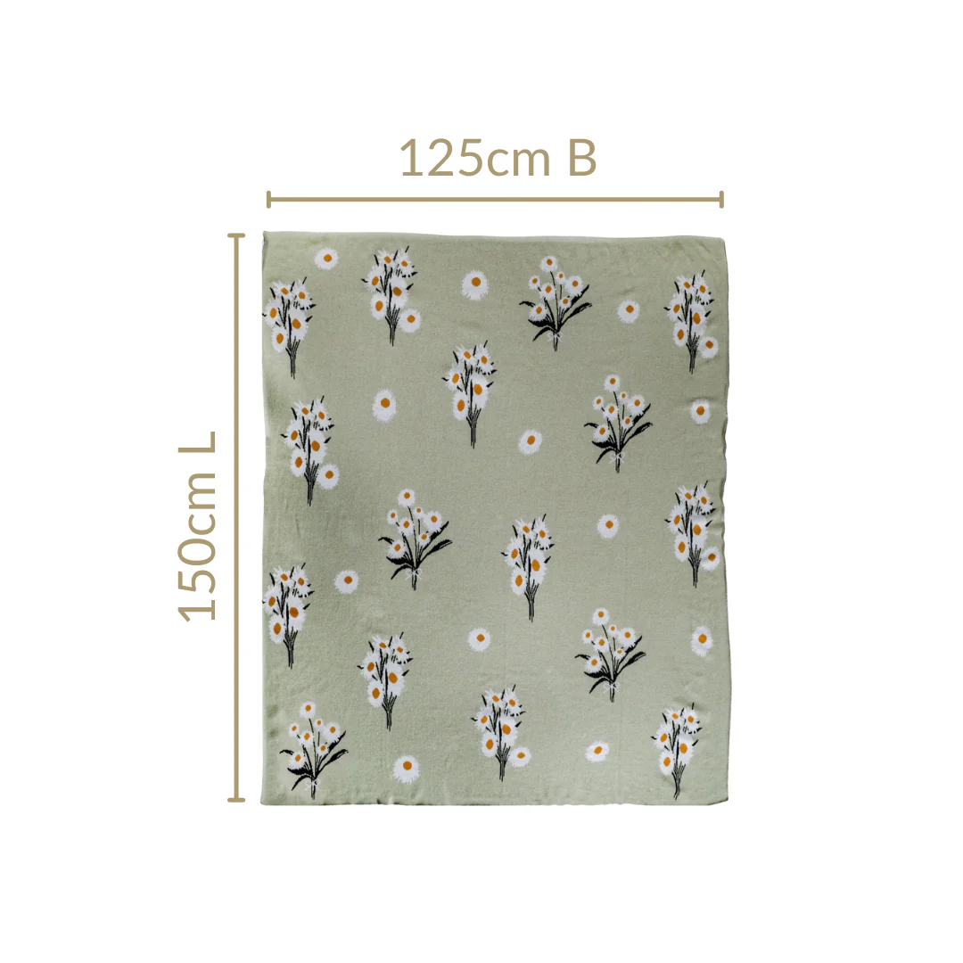 Daisy Delight Pure Cotton Throw Blanket - Image 3