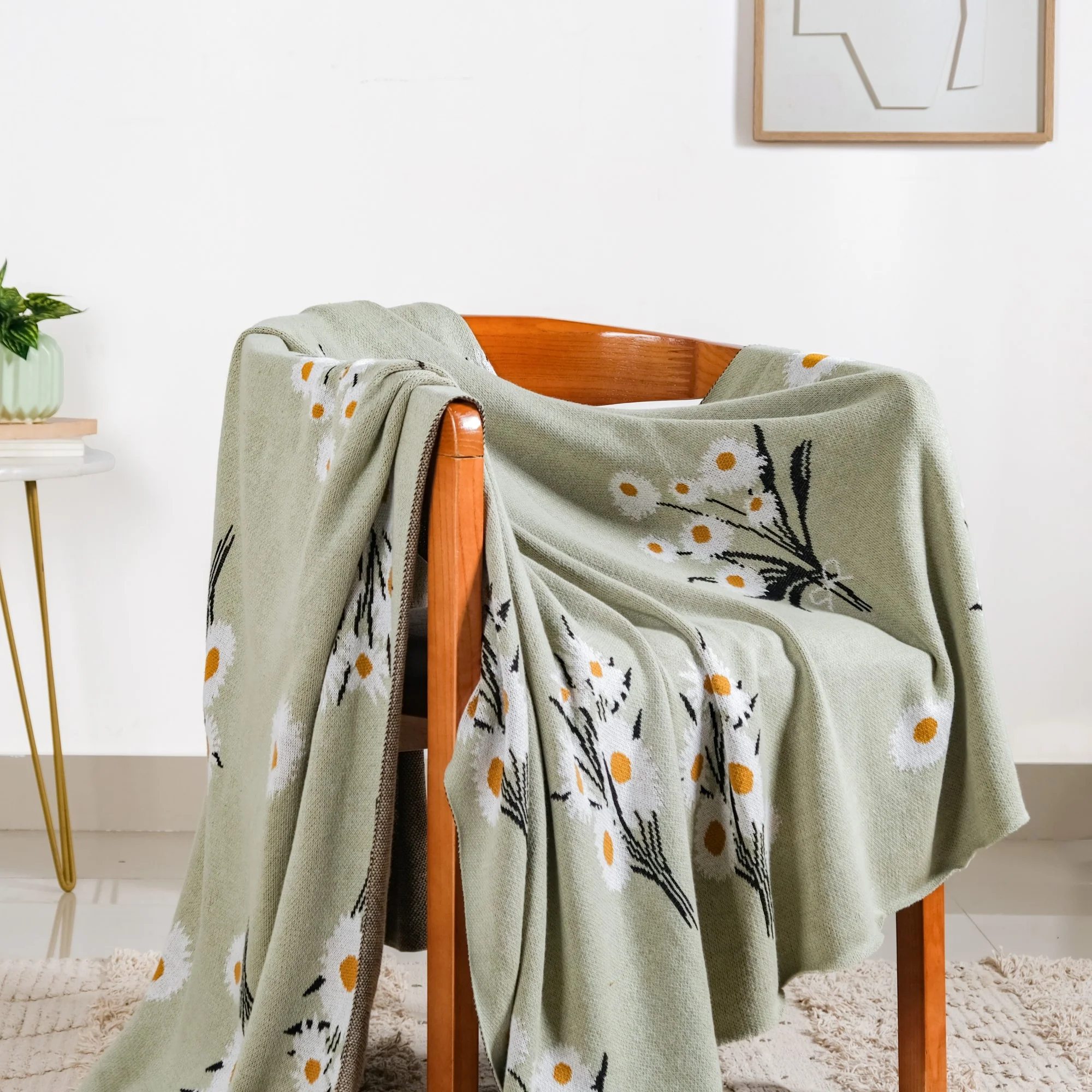 Daisy Delight Pure Cotton Throw Blanket - Image 6