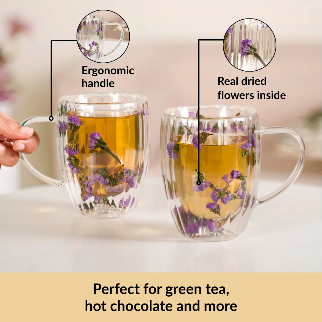 Dark Petal Double Walled Brew Mug Set Of 2 350ml - Image 5
