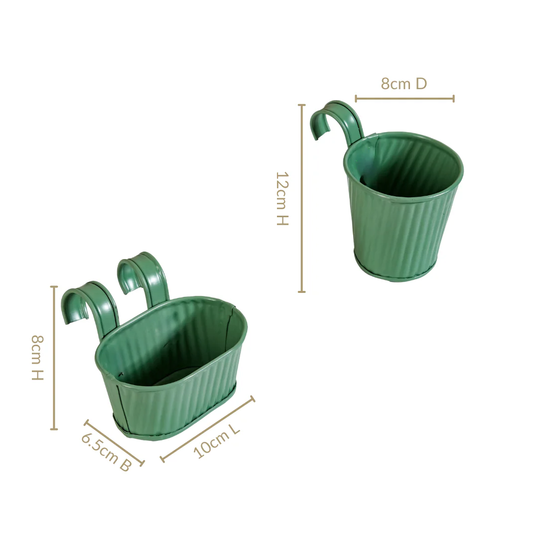 Decorative Miniature Hanging Planter For Kids Set Of 4 Green - Image 3