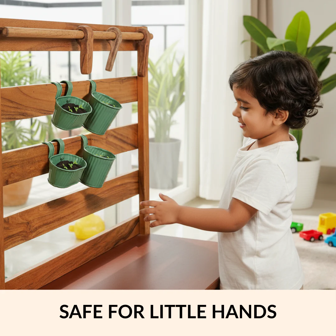 Decorative Miniature Hanging Planter For Kids Set Of 4 Green - Image 4