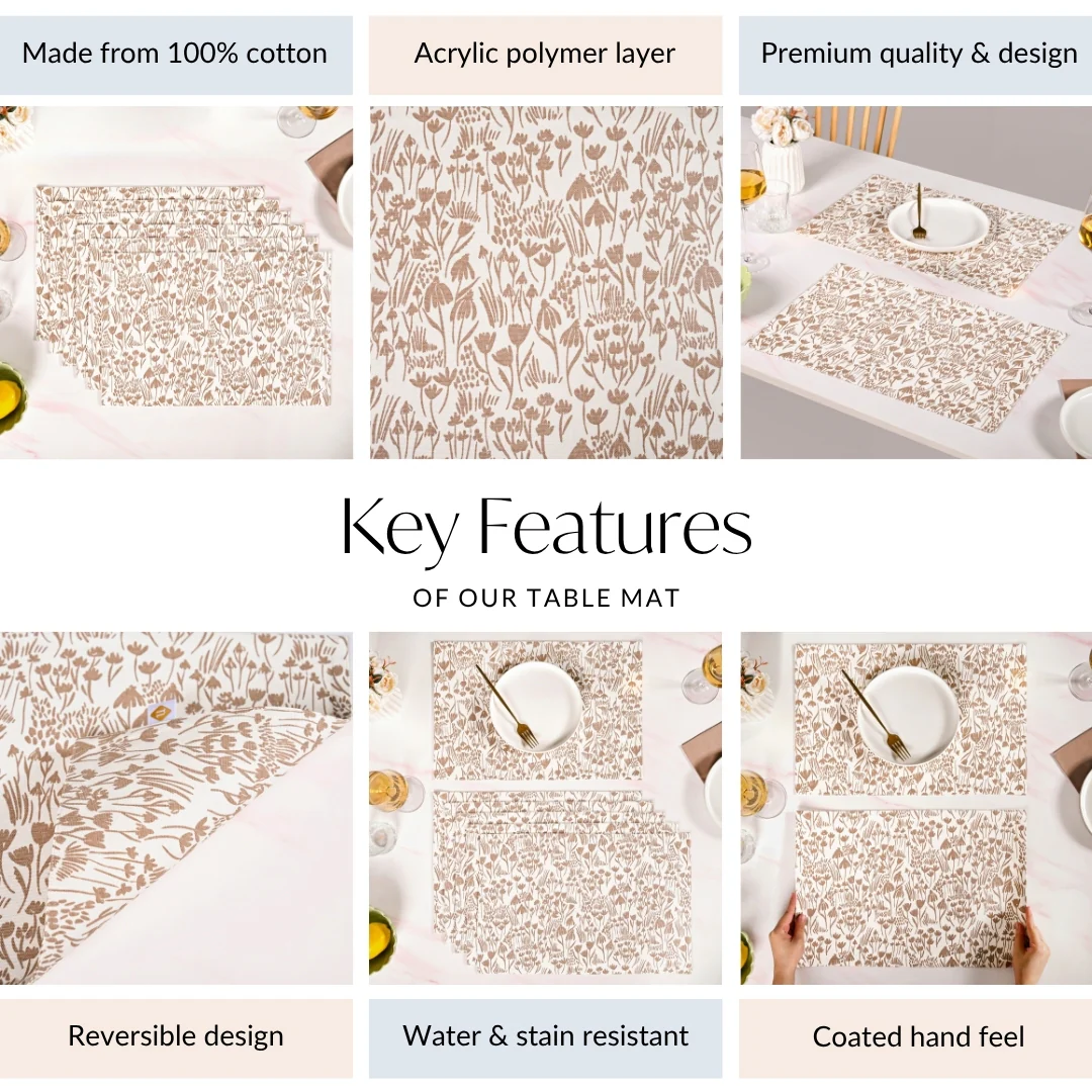 Desert Dusk Pure Cotton Table Mat Set Of 6 - Image 5