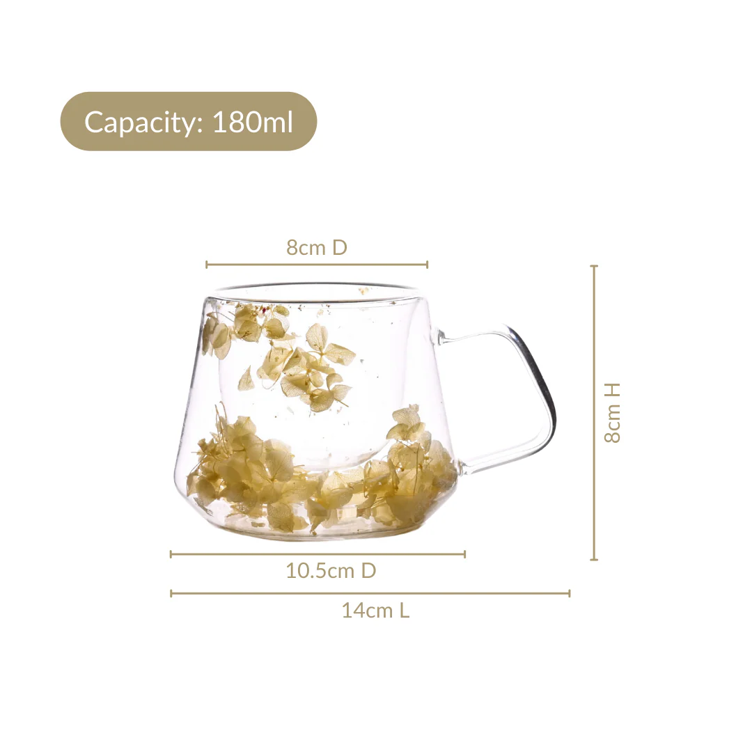 Diamond Cut Double Walled Coffee Mug Set Of 2 180ml - Image 4