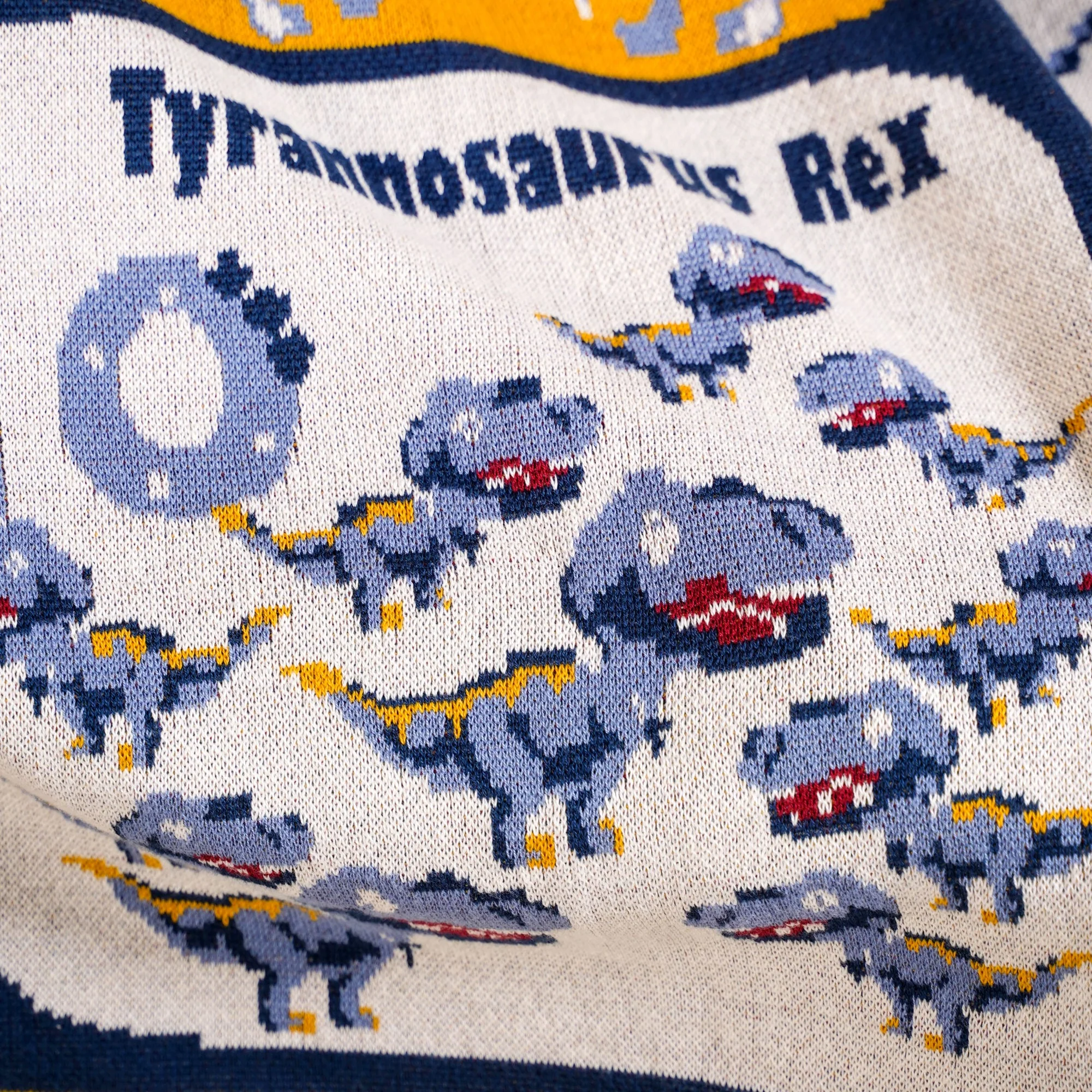 Dinosaur One To Ten Counting Knitted Kids Cotton Throw Blanket 159x124cm - Image 5