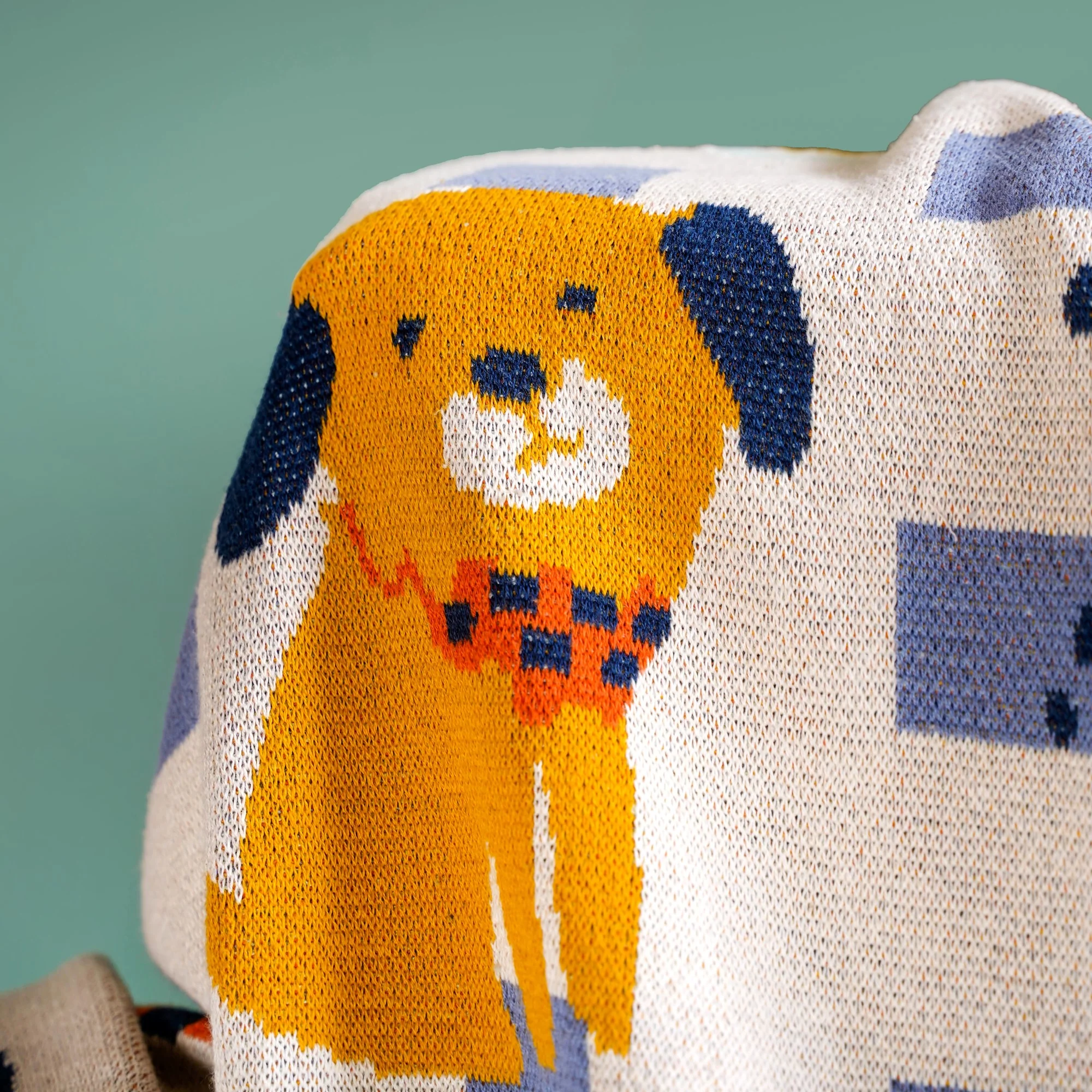 Dog Park Knitted Cotton Throw Blanket For Kids 155x132cm - Image 6