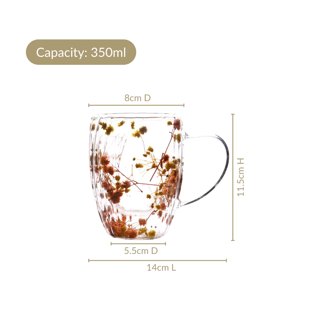 Double Walled Ribbed Spring Bloom Mug Set Of 2 350ml - Image 4