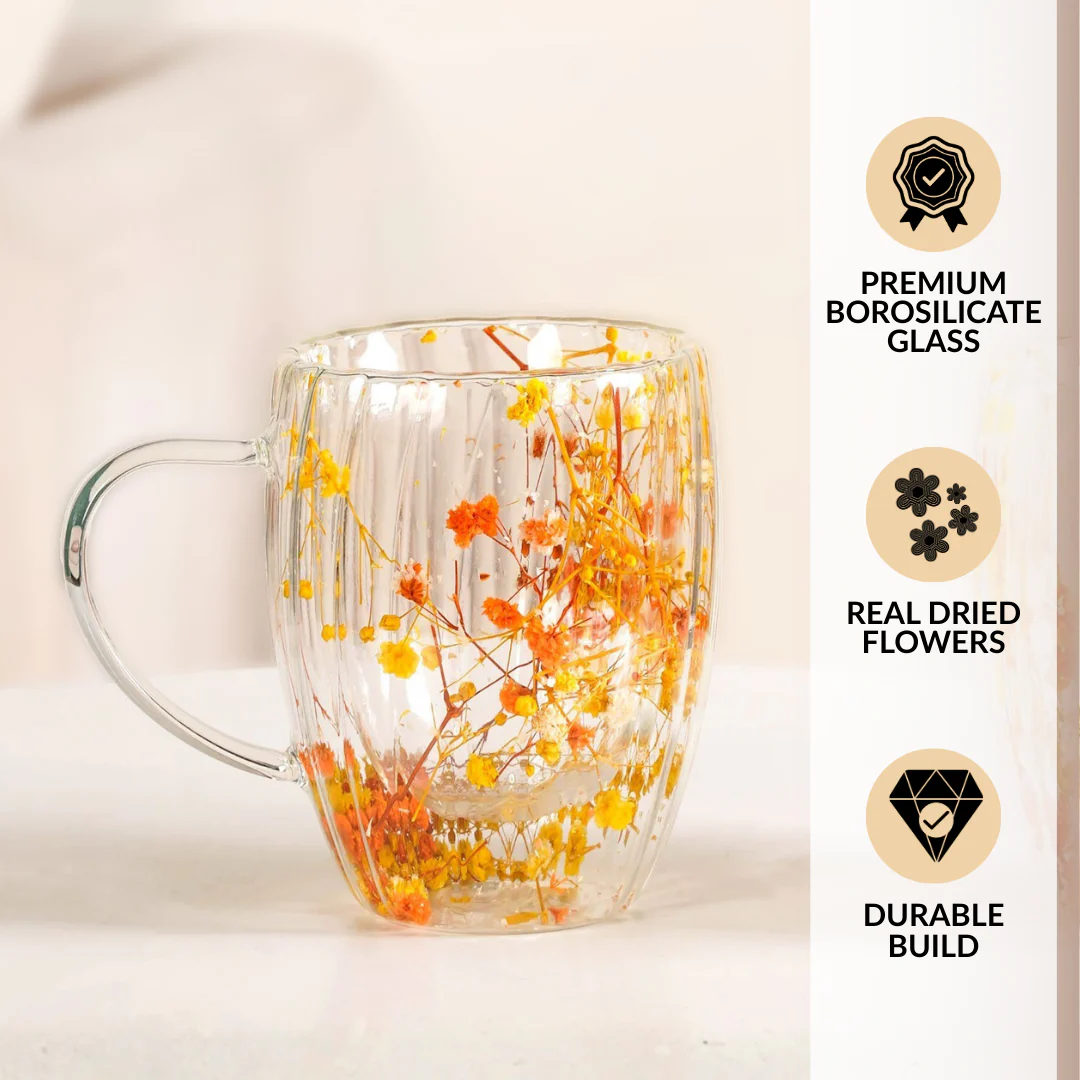 Double Walled Ribbed Spring Bloom Mug Set Of 2 350ml - Image 7