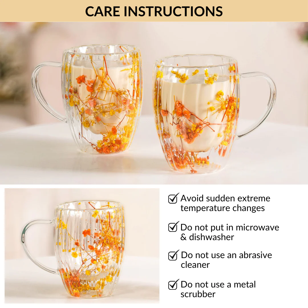 Double Walled Ribbed Spring Bloom Mug Set Of 2 350ml - Image 8