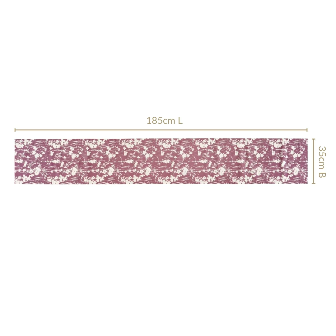 Dusty Mauve 6 Seater Pure Cotton Runner 185x35cm - Image 4