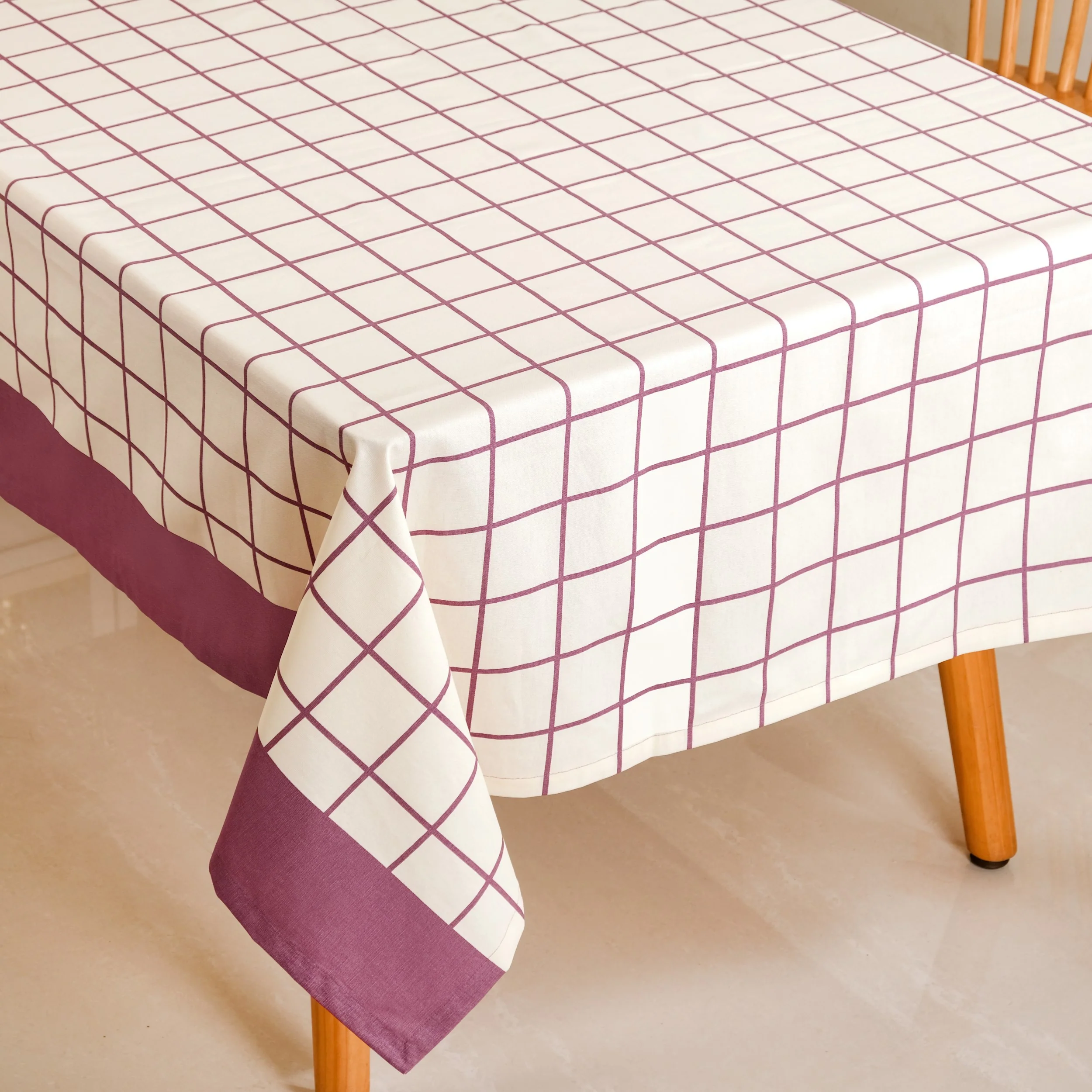 Dusty Mauve Cotton 8 Seater Water Resistant Tablecloth 274x152cm - Image 2