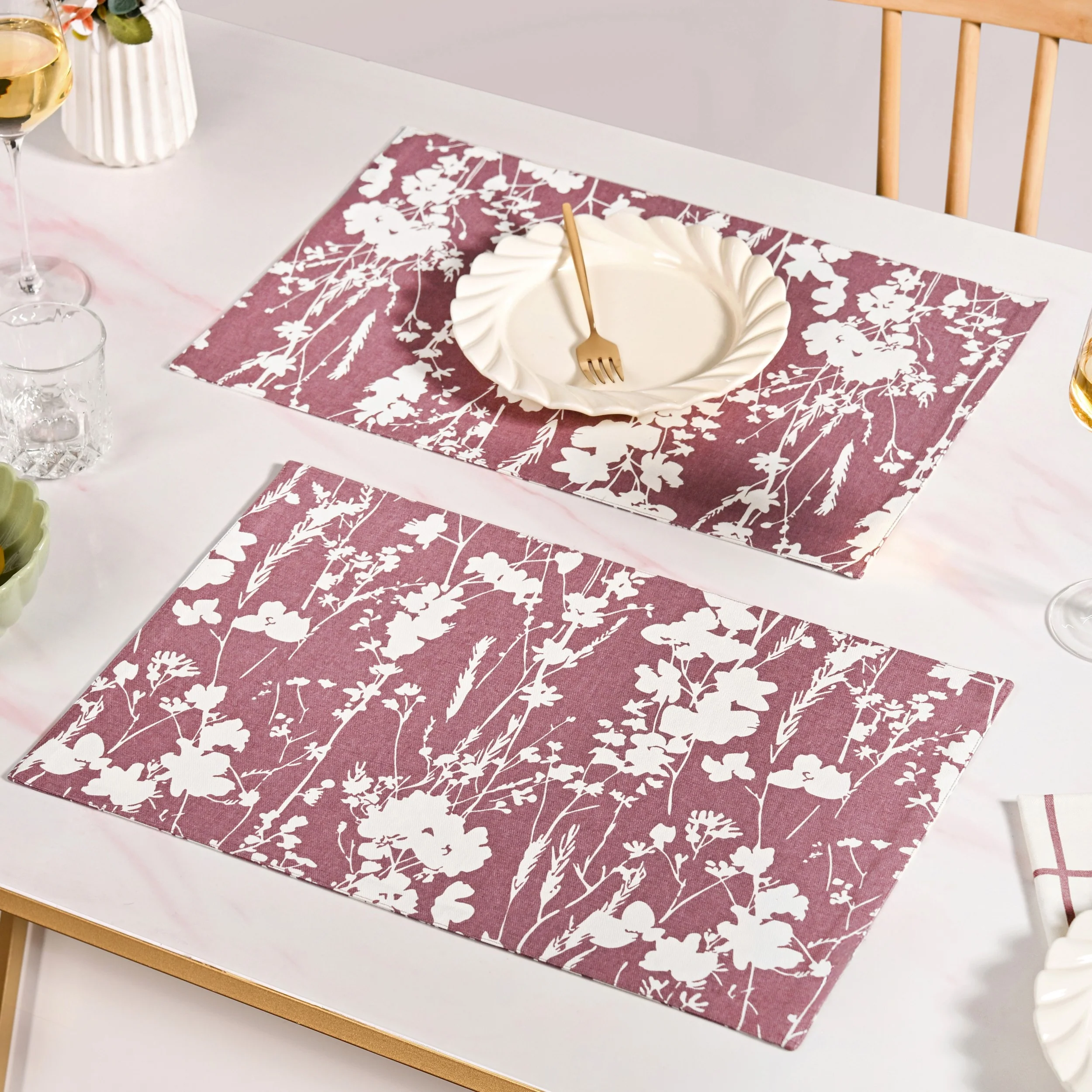 Dusty Mauve Cotton Placemat Set Of 6 - Image 2