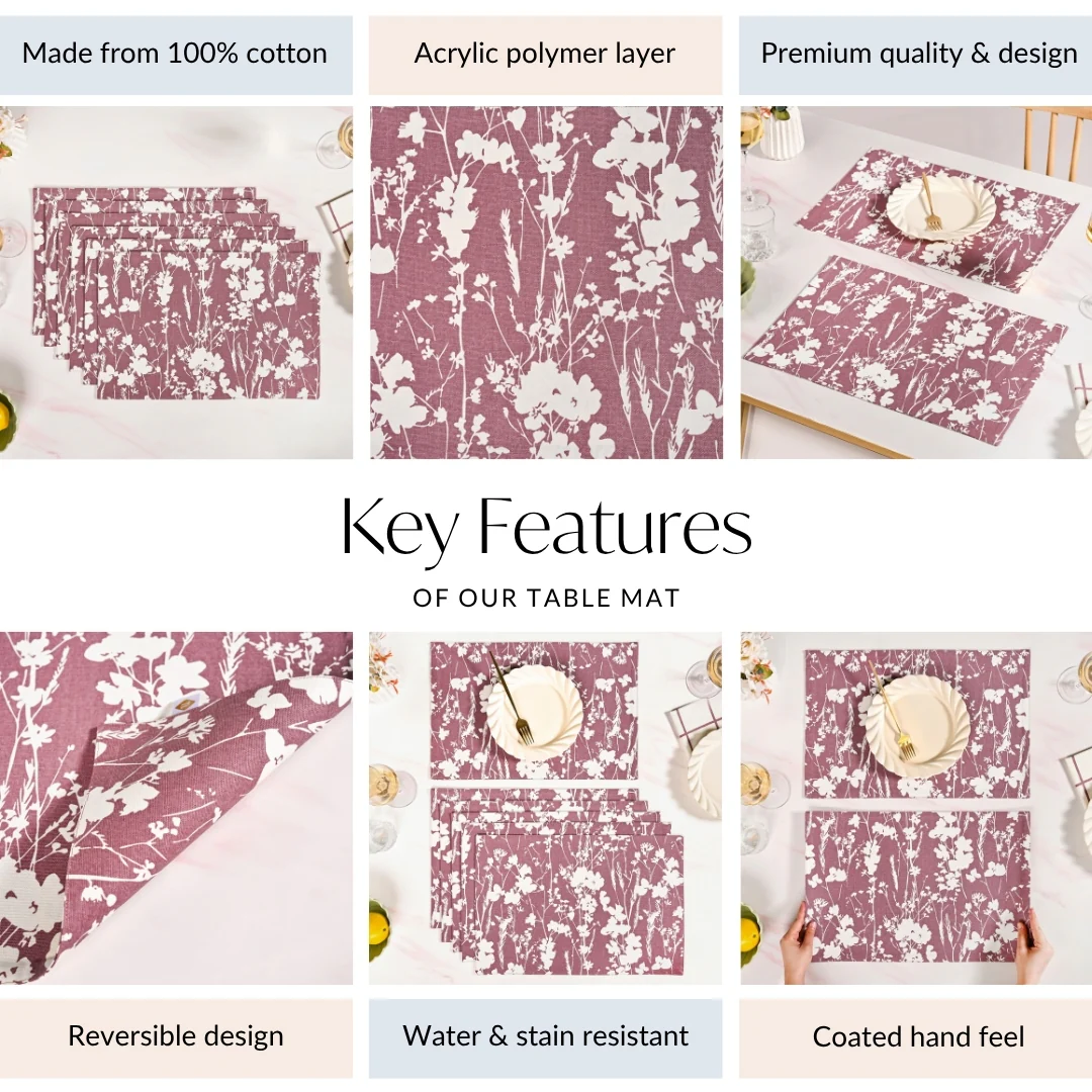 Dusty Mauve Cotton Placemat Set Of 6 - Image 5
