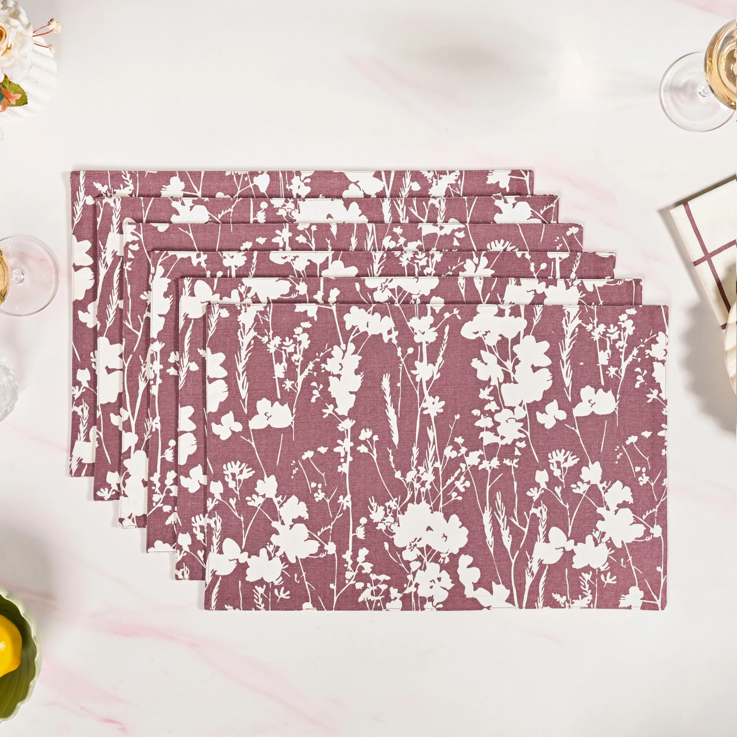 Dusty Mauve Cotton Placemat Set Of 6 - Image 7