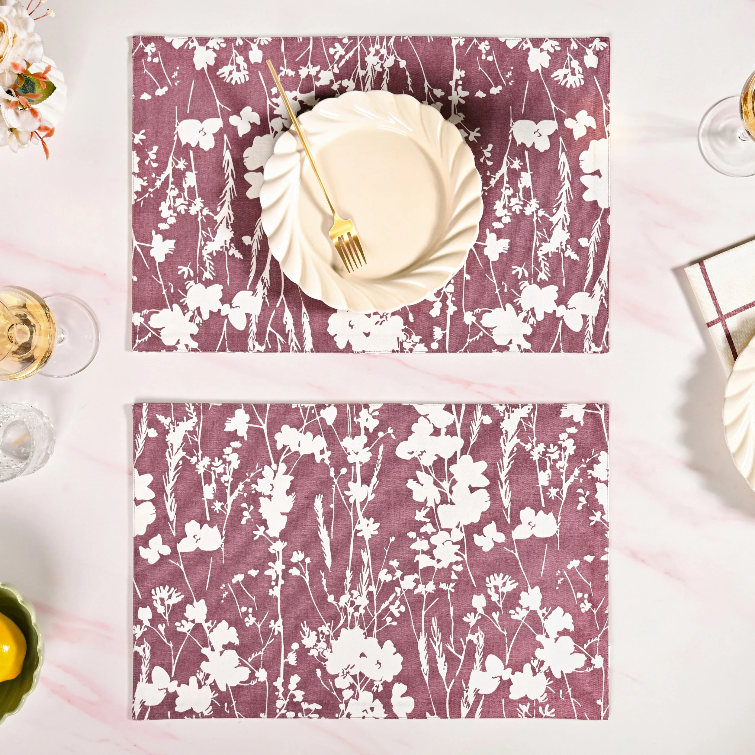 Dusty Mauve Cotton Placemat Set Of 6 - Image 8