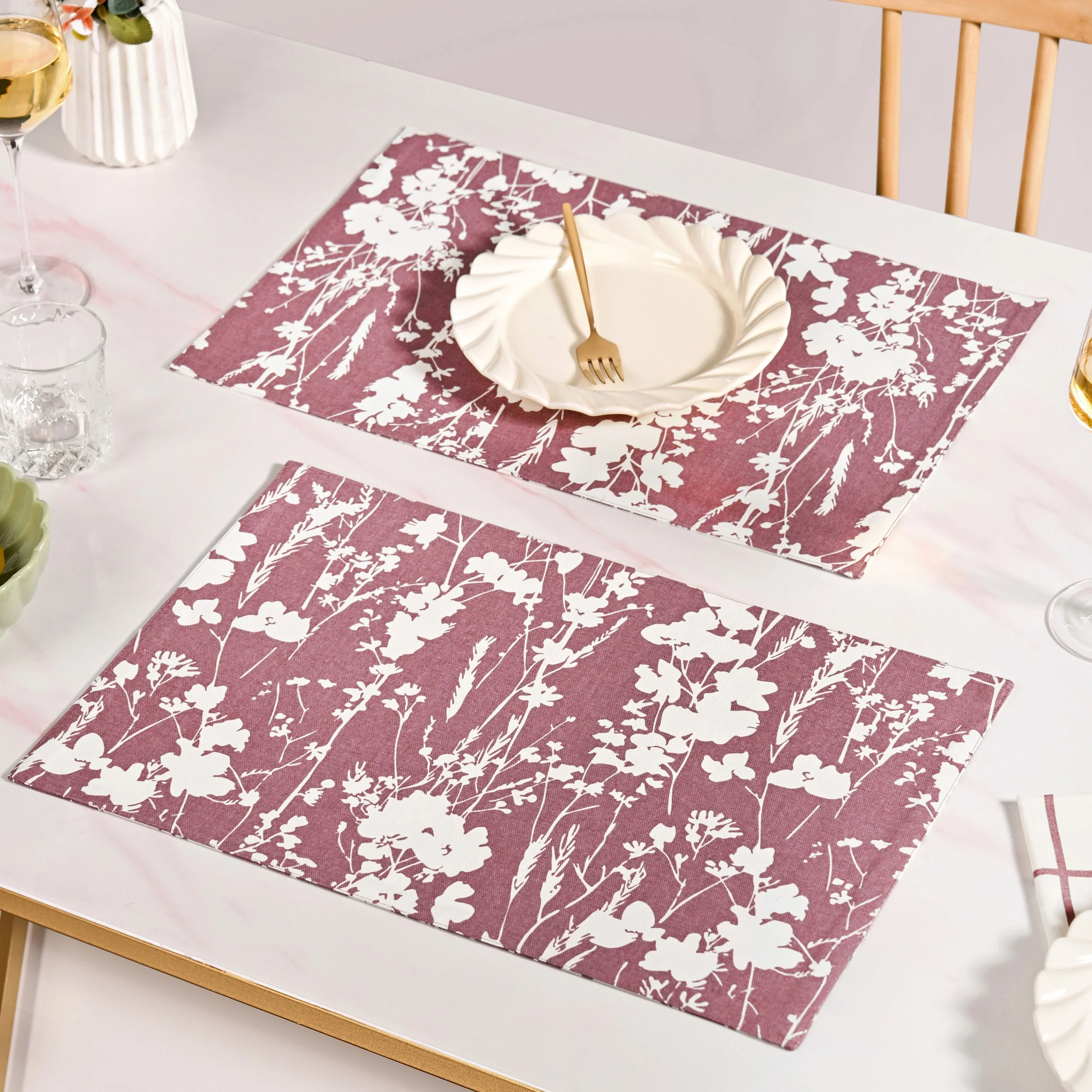 Dusty Mauve Cotton Water Resistant Placemat Set Of 4 - Image 7