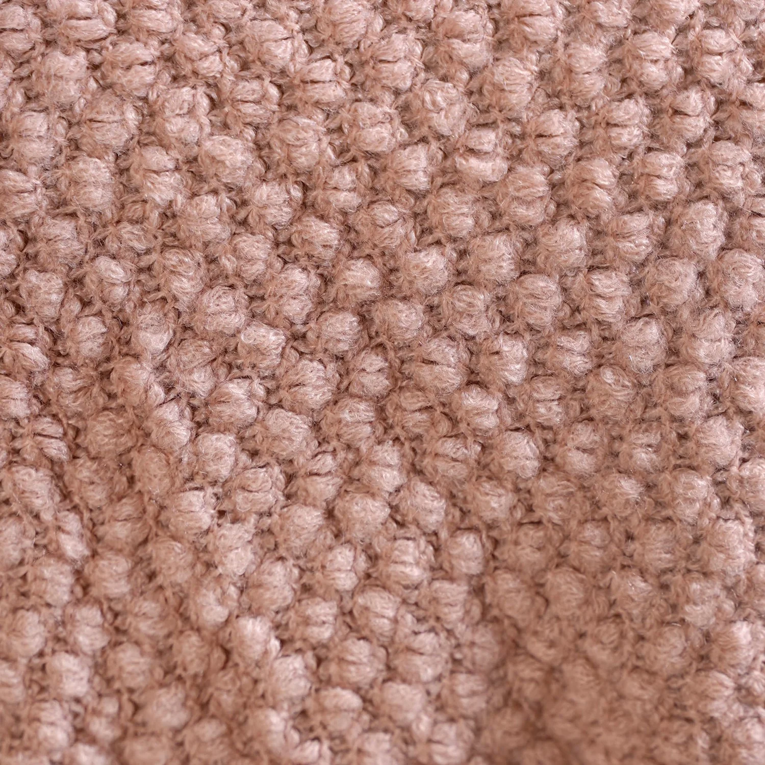 Dusty Pink Throw Knitted With Basket Weave - Image 2