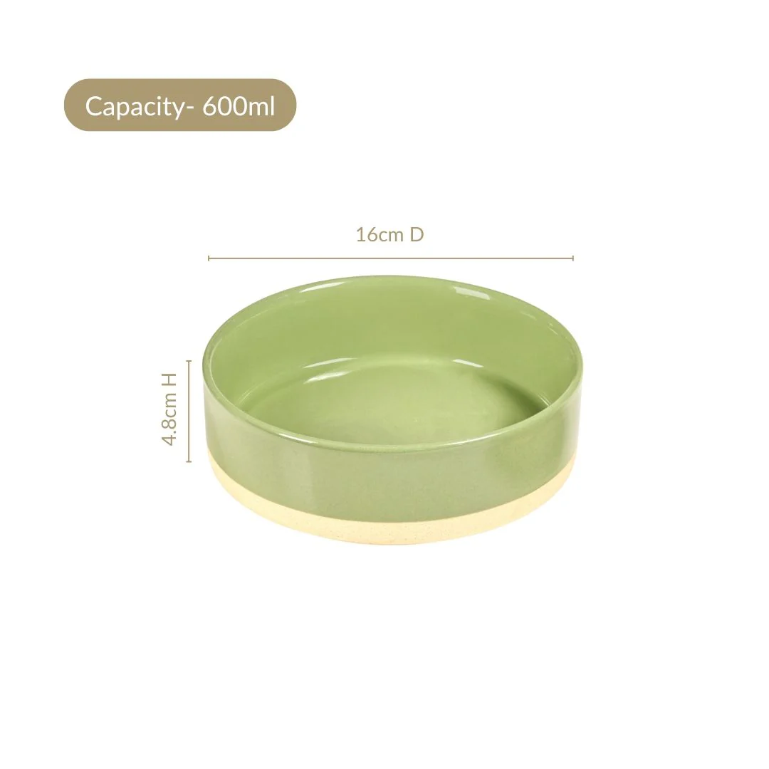 Earthy Small Serving Bowl Green Set Of 2 600ml - Image 4