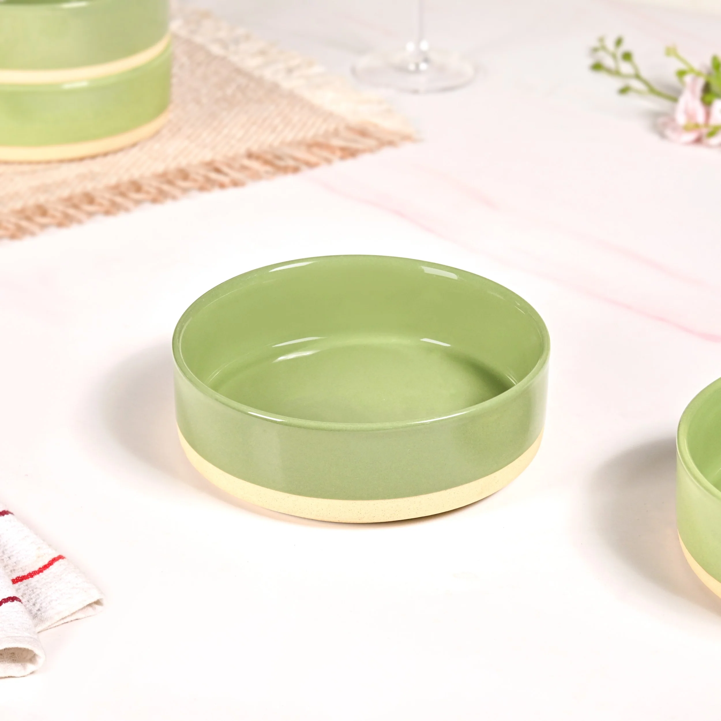 Earthy Small Serving Bowl Green Set Of 2 600ml - Image 7