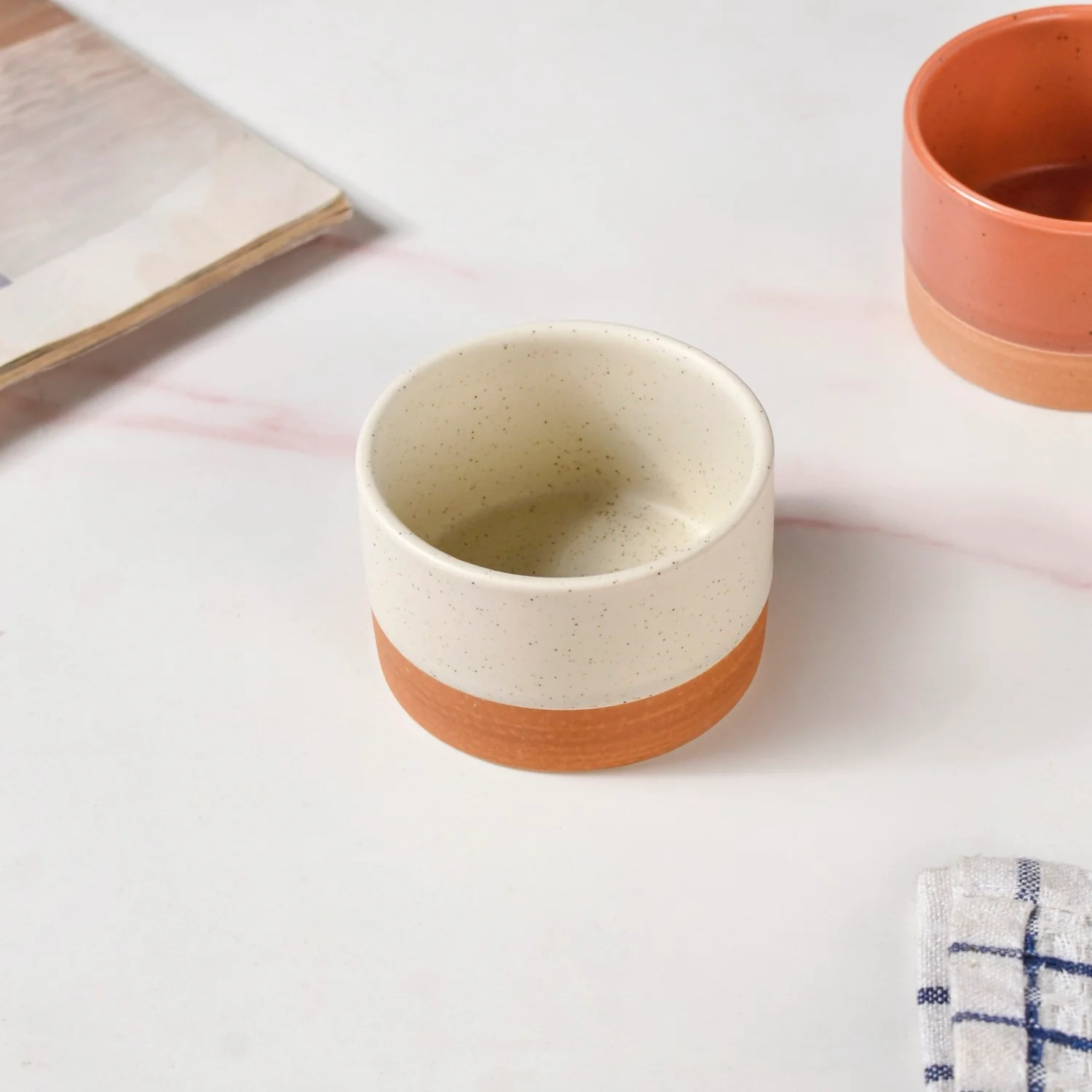 Earthy Stoneware Bowls With Tray Set Of 5 - Image 7