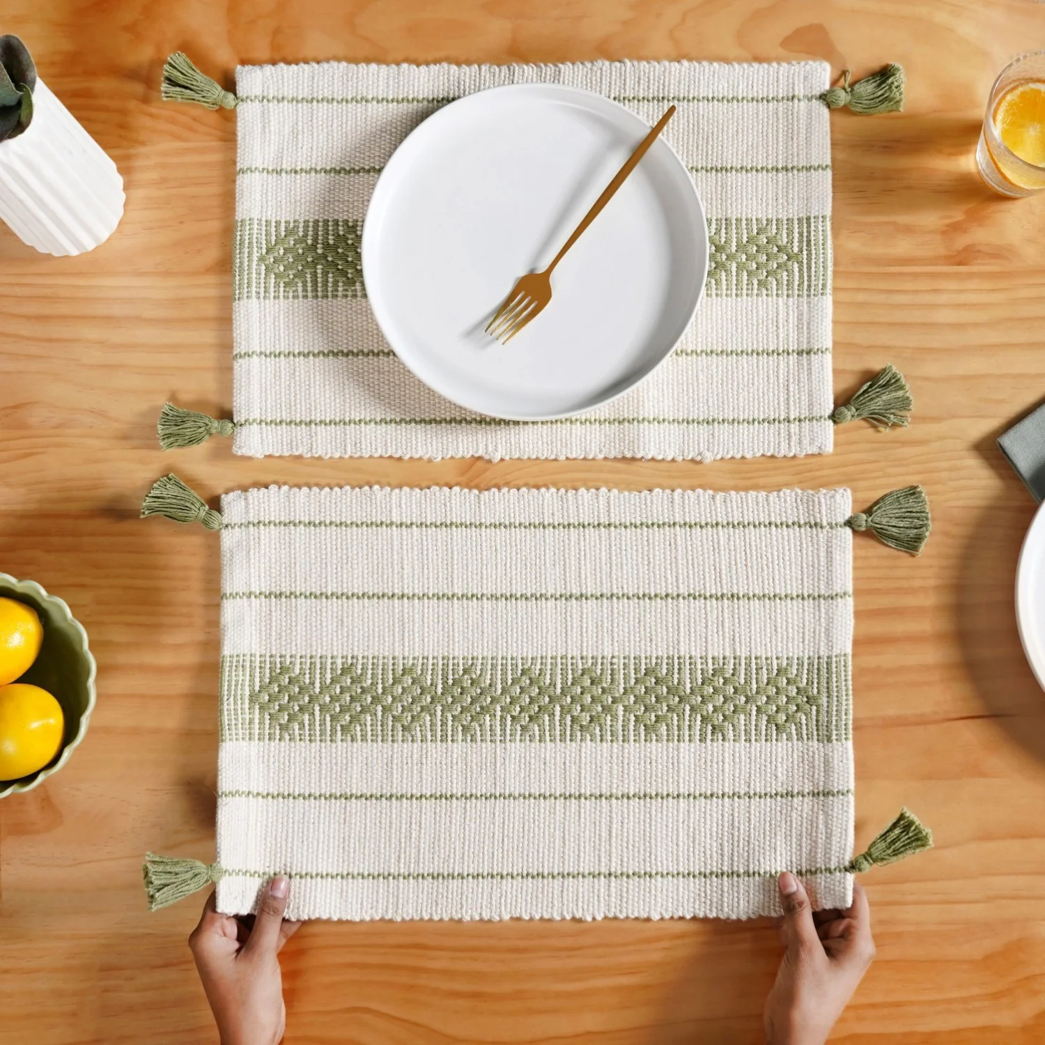 Ecofriendly Cotton Weaving Placemat Set Of 6 - Image 3