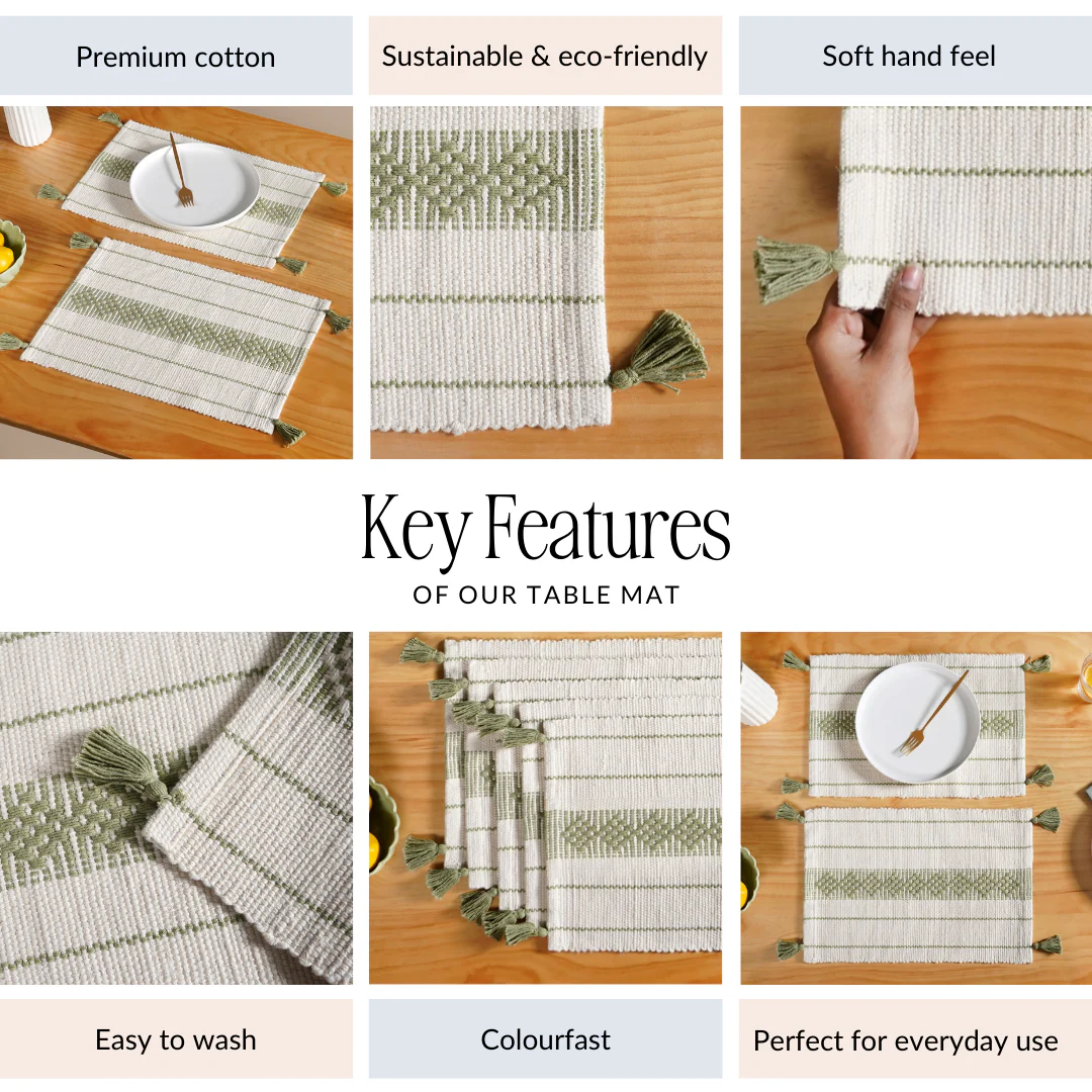 Ecofriendly Cotton Weaving Placemat Set Of 6 - Image 5